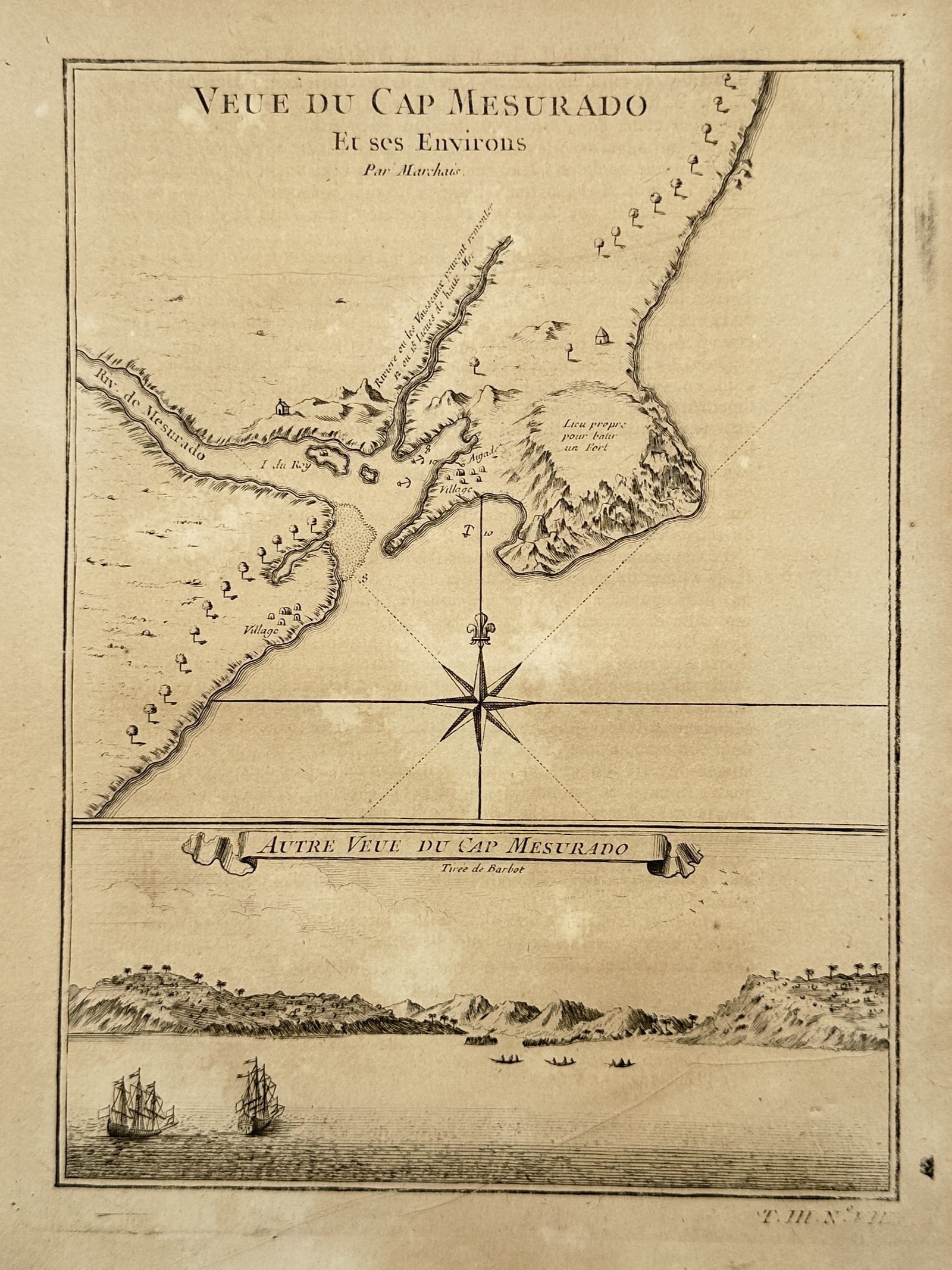 Antoine-François Prévost d'Exiles – Map of Cape Mesurado and Environs – Liberia (1 of 2)