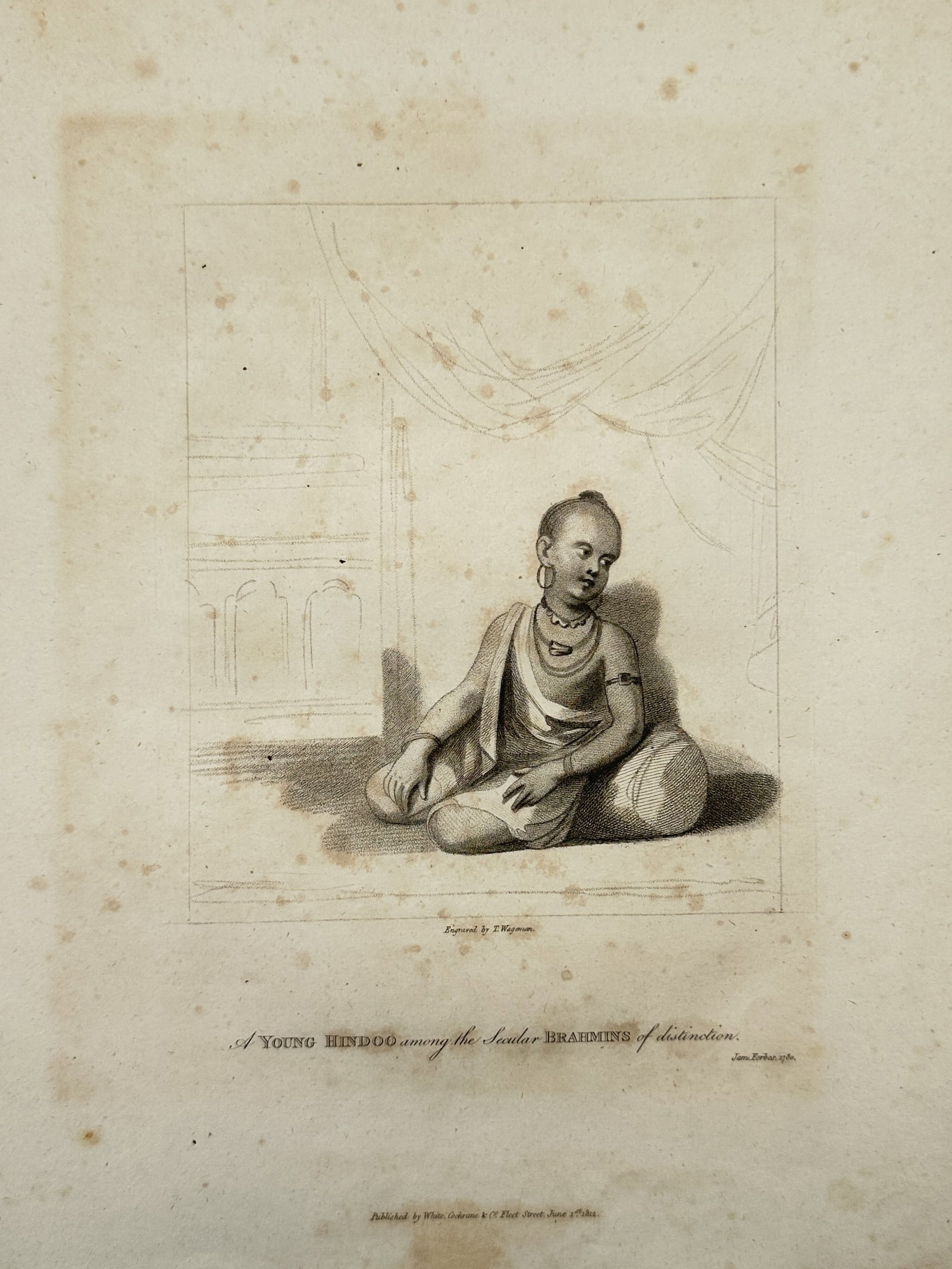 James Forbes (1749–1819) – Ethnographic Study of a Young Hindu Brahmin – Engraving (1780) (1 of 2)