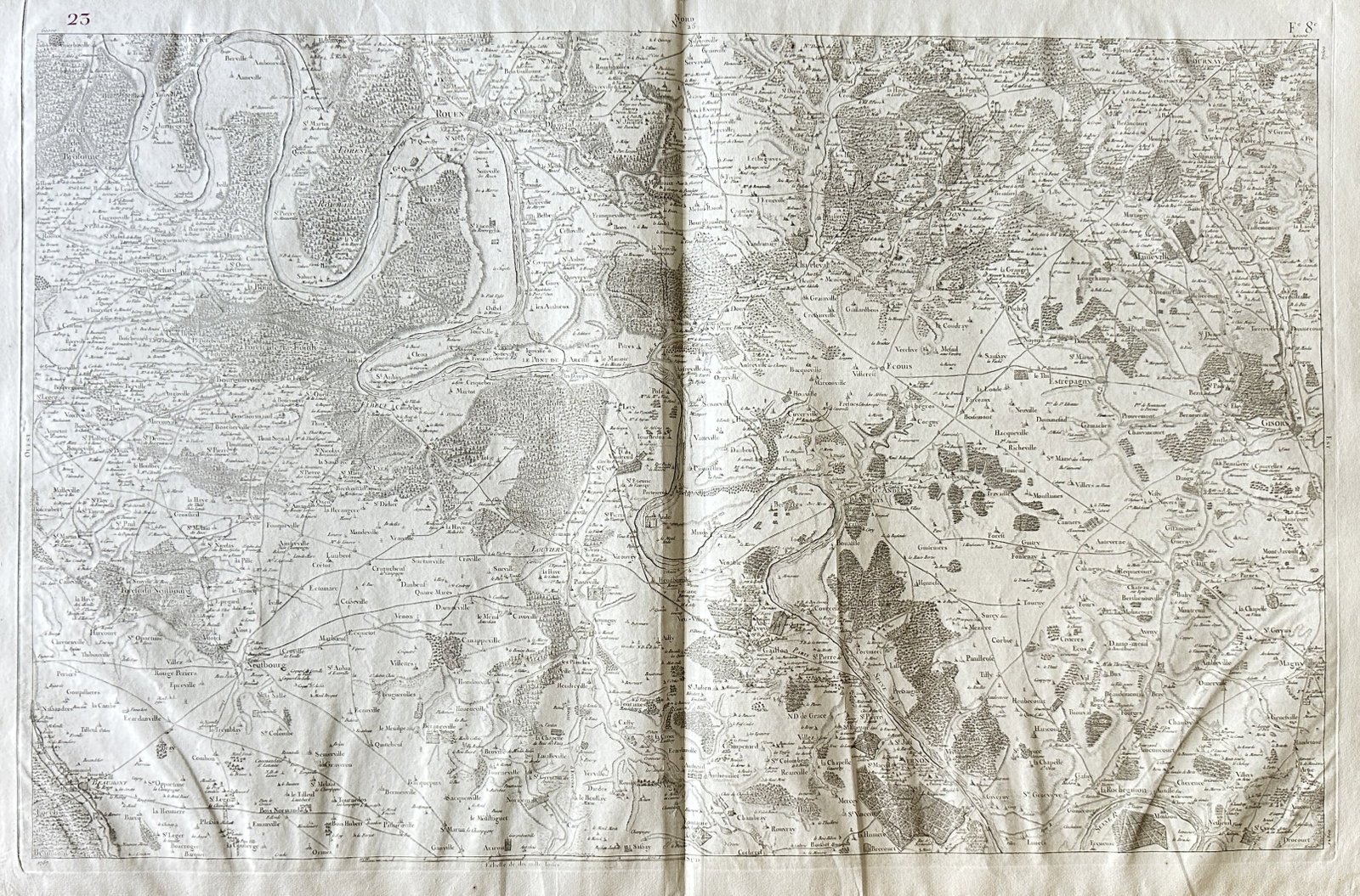 French Corps d'État-Major – Topographical Map of France (Carte de l'État-Major) – Engraving (1 of 2)