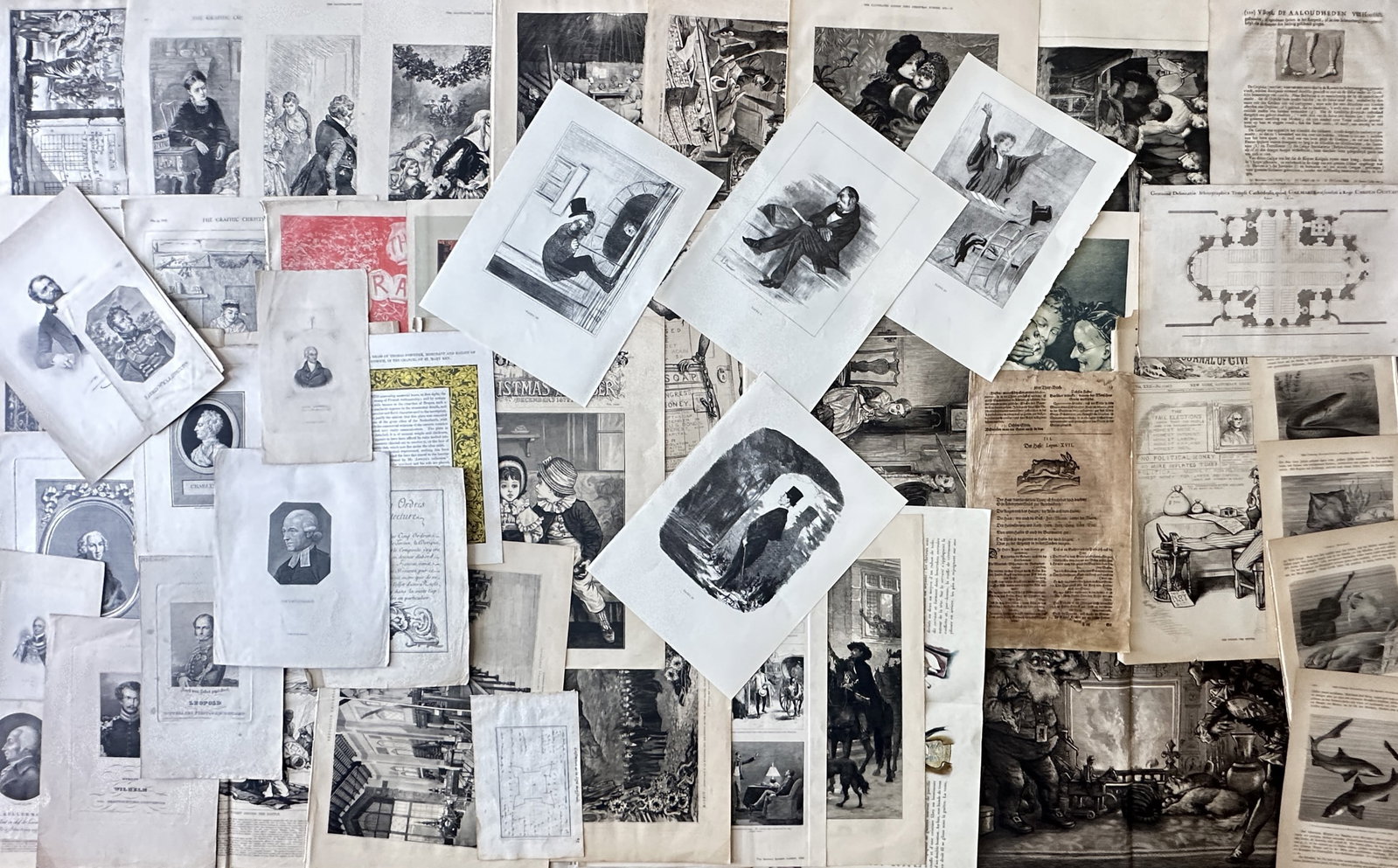 Unknown Artist – approx.Set of 50 Historical, Literary, Portrait and Illustrated Book Prints (1 of 2)
