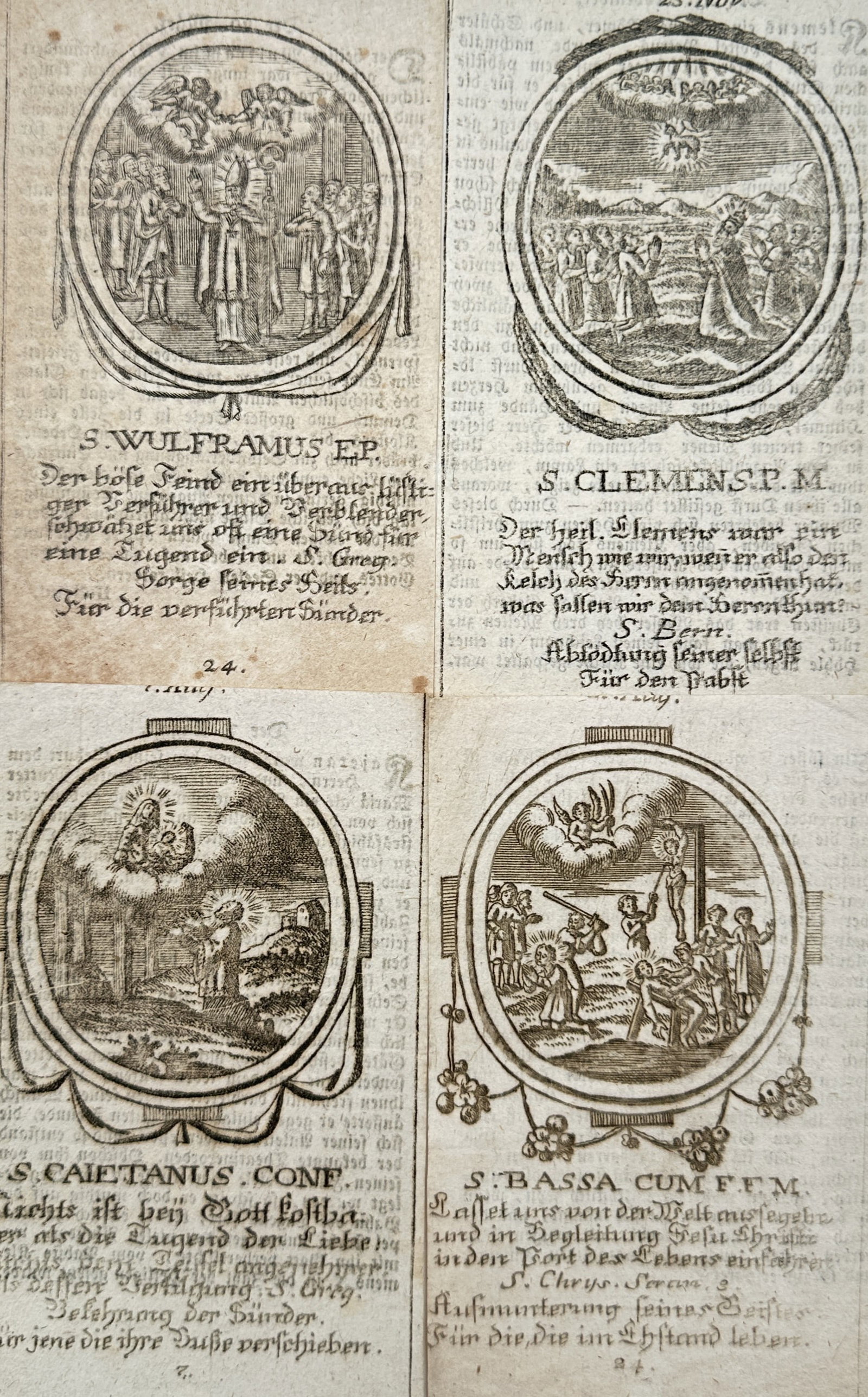 Jeremias Wolff – Set of 4: Hagiographical Iconography & Catholic Liturgical Calendar (1 of 2)