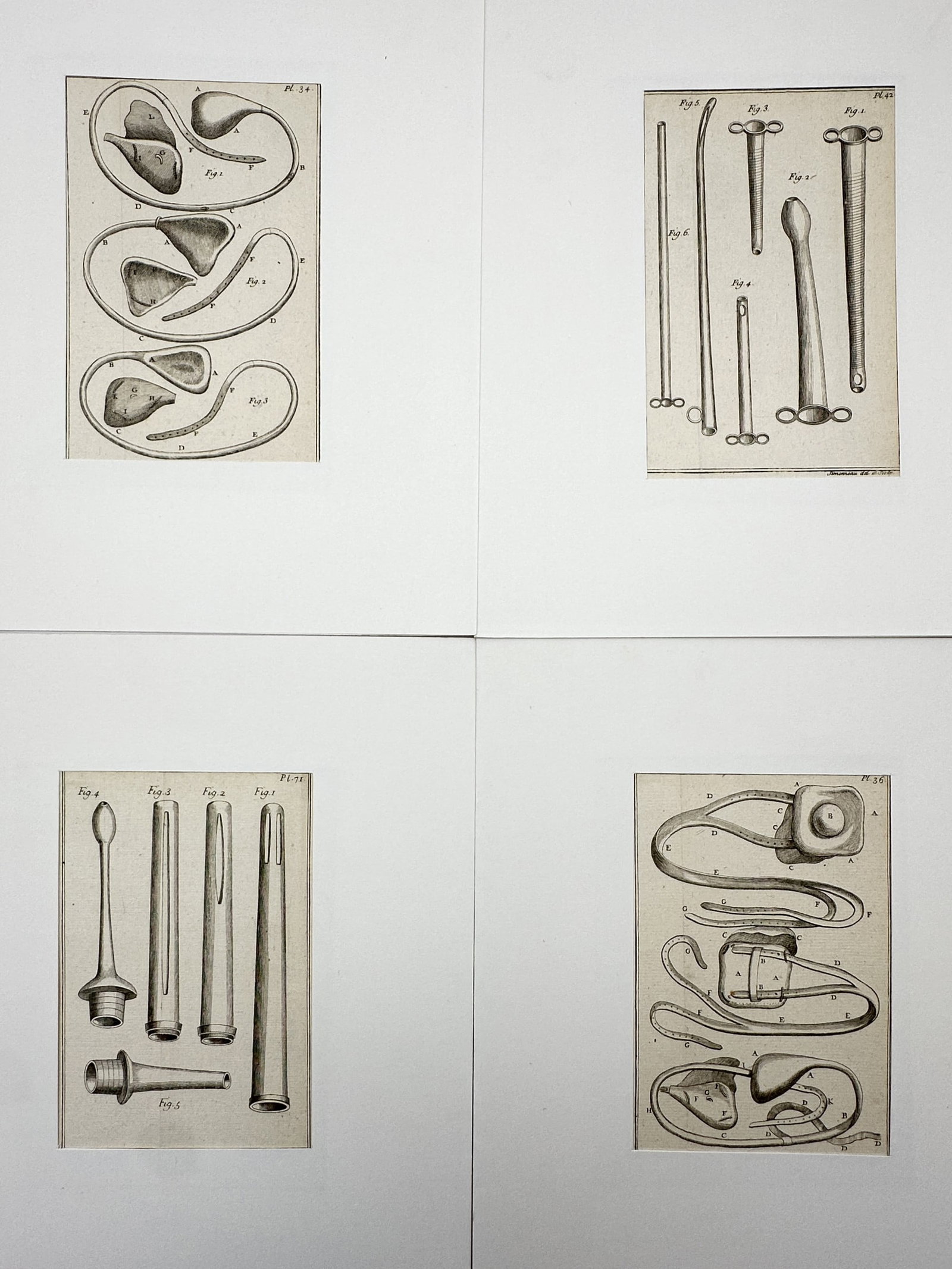 Janssonius-Waesberg – Set of 4: Surgical & Obstetric Instruments – Copperplate Engraving (1 of 2)