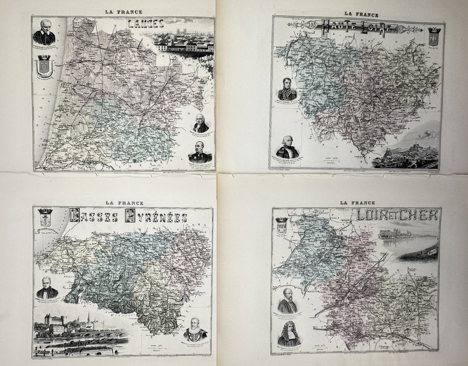 Alexandre A. Vuillemin – Set of 4: French Regional Cartography (1 of 2)