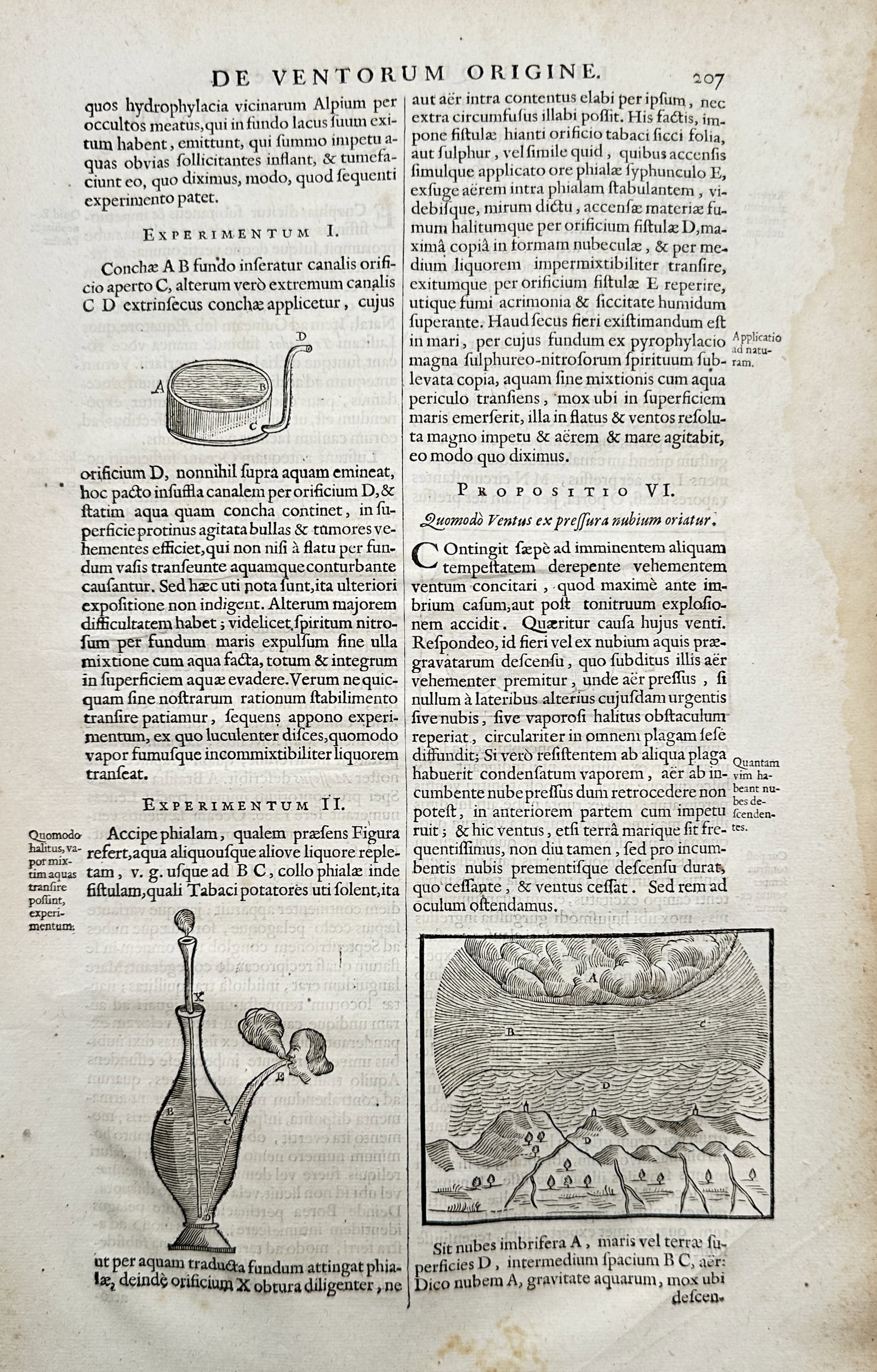 Athanasius Kircher (1602-1680) – View of Meteorological and Physical Experiments – Engraving (1 of 2)