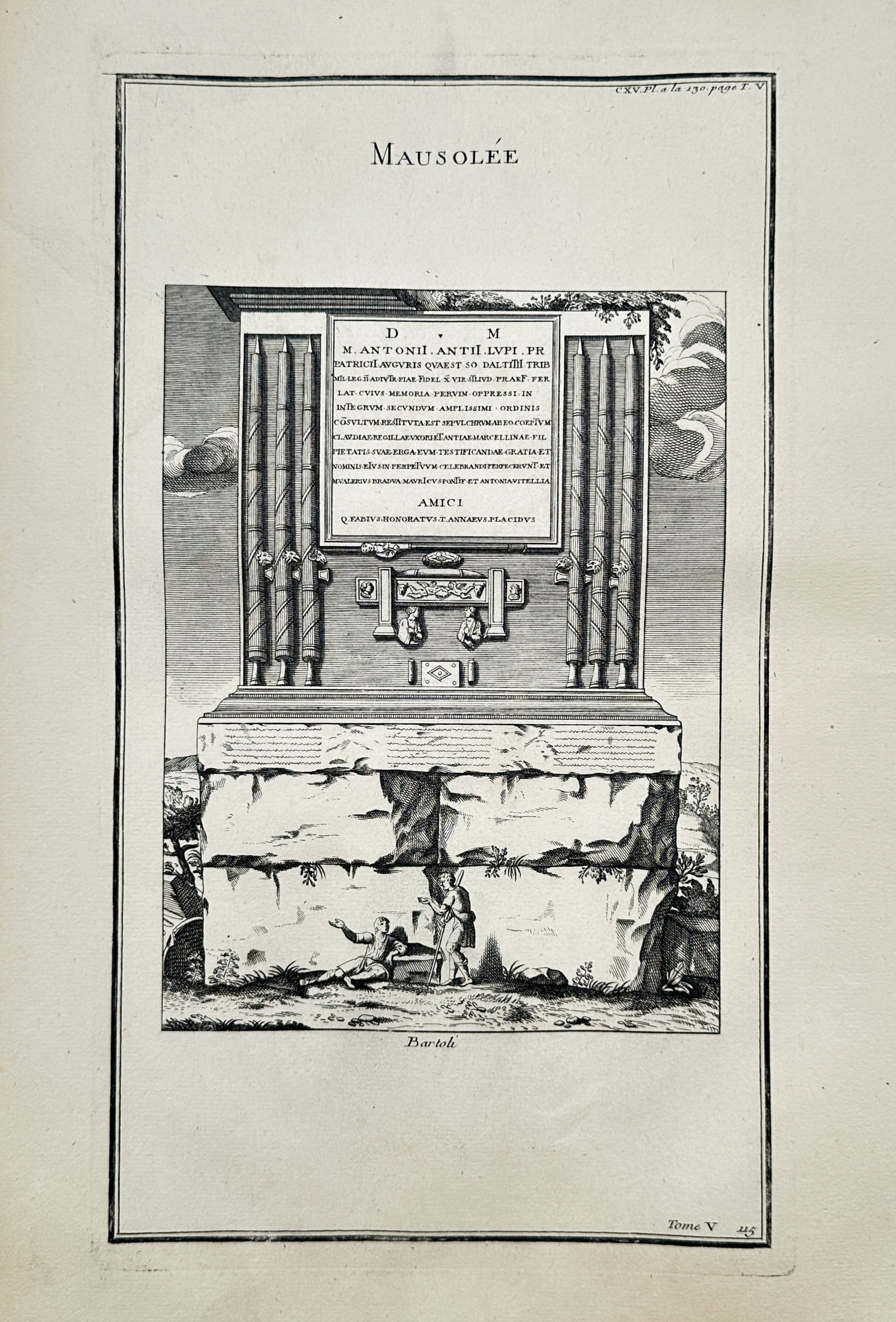 Bernard de Montfaucon – View of an Ancient Monumental Mausoleum – Engraving (1719) (1 of 2)