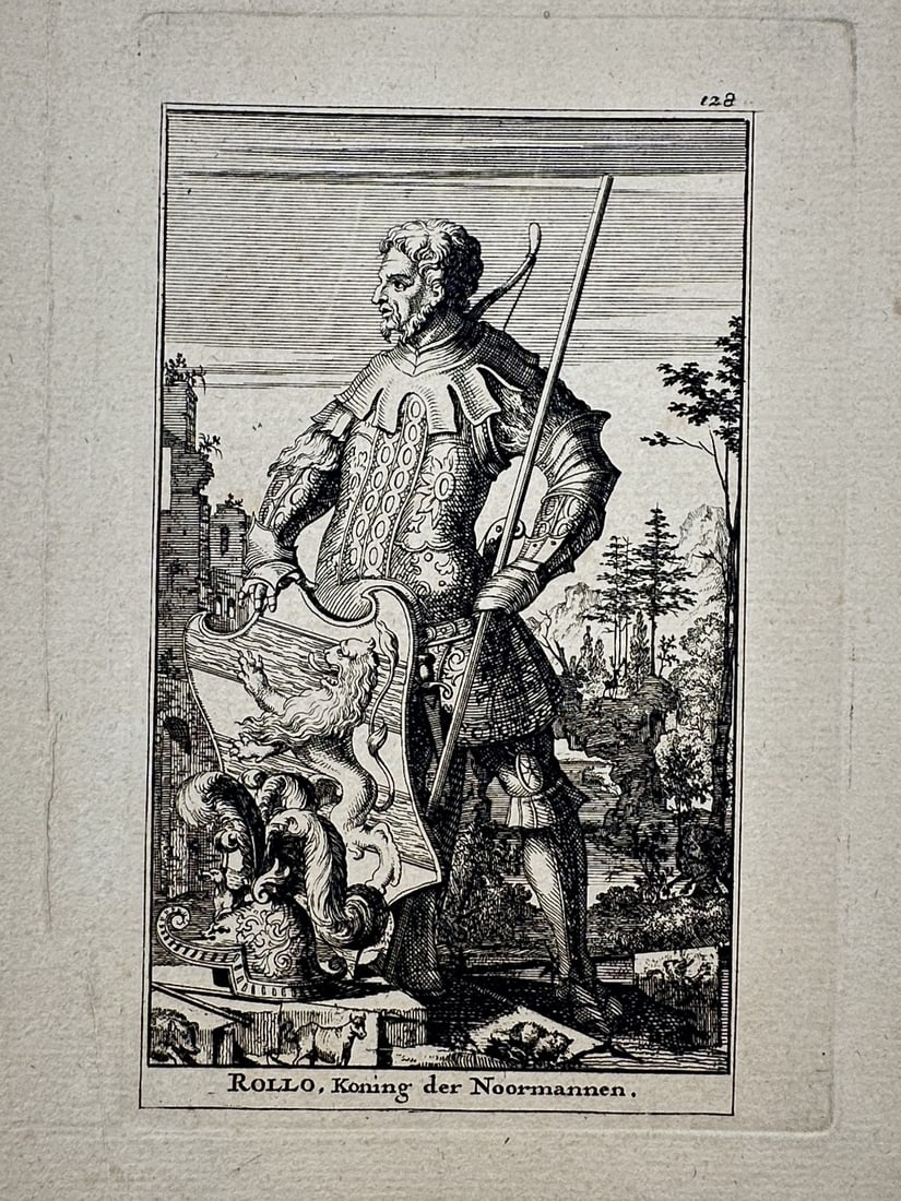 Barent de Bakker (1762–1804) – Portrait of Rollo, King of the Normans – Engraving (1800) (1 of 2)