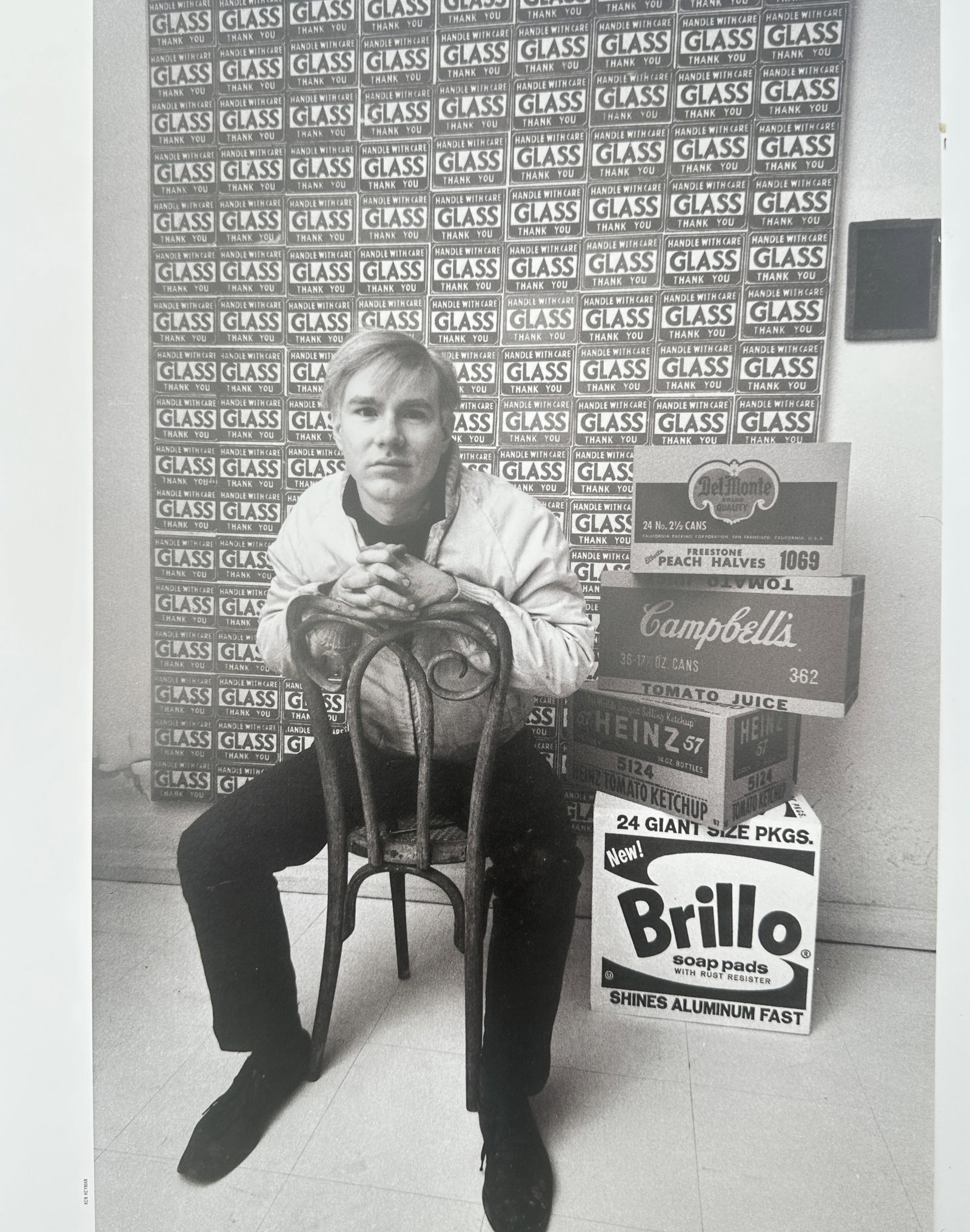 Andy Warhol – Photographic Study of Andy Warhol with Commercial Product Boxes – Screenprint on (1 of 2)