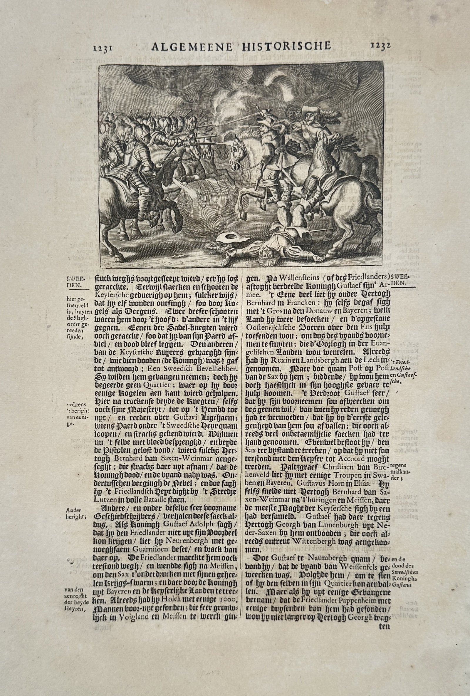 Jan Luyken – Historical Battle Scene with Cavalry – Engraving (17th century) (1 of 2)