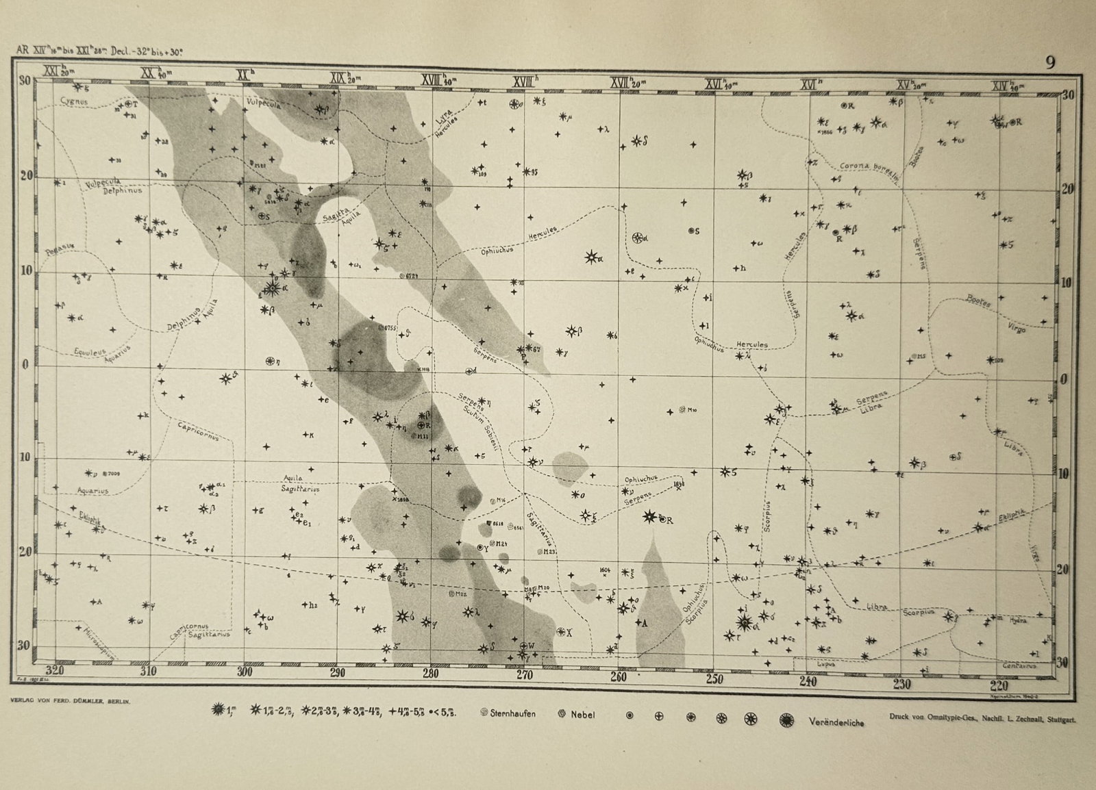 Dr. Edmund Weiss – Astronomical Chart of the Night Sky – Lithograph (1888) (1 of 2)