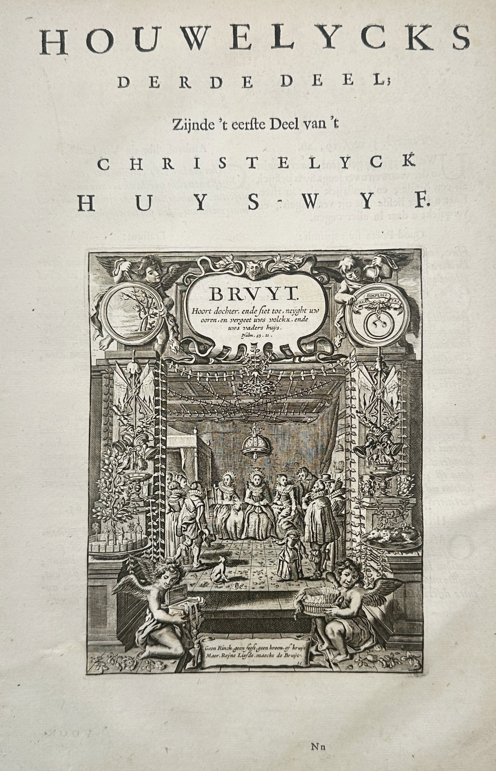 Jacob Cats – Emblematic Title Page for the Bride – Engraving (Late Seventeenth Century) (1 of 2)