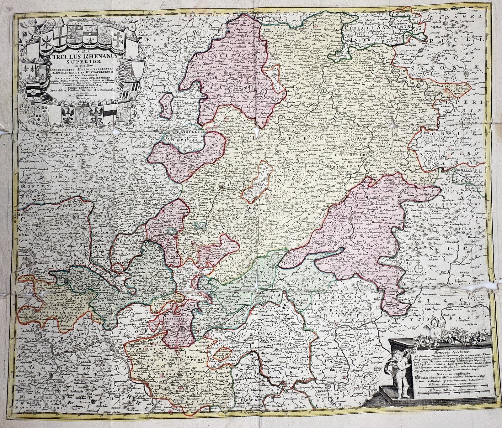 Johann Baptist Homann – Map of the Upper Rhine Circle – Germany – Engraving (1 of 2)