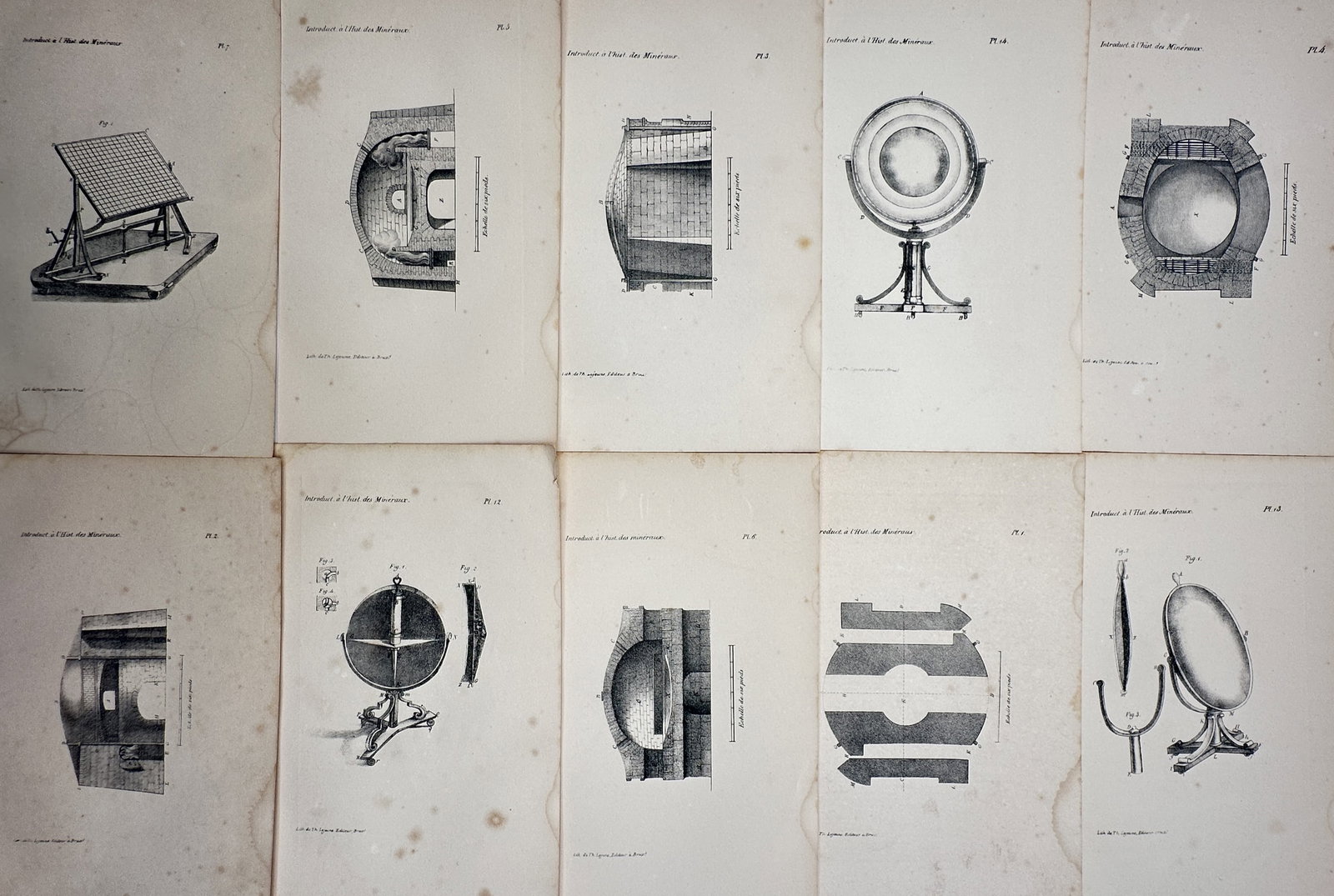 Théodore Lejeune – Set of 10: Optical Instrumentation & Astronomical Mirrors – Lithograph (1 of 2)