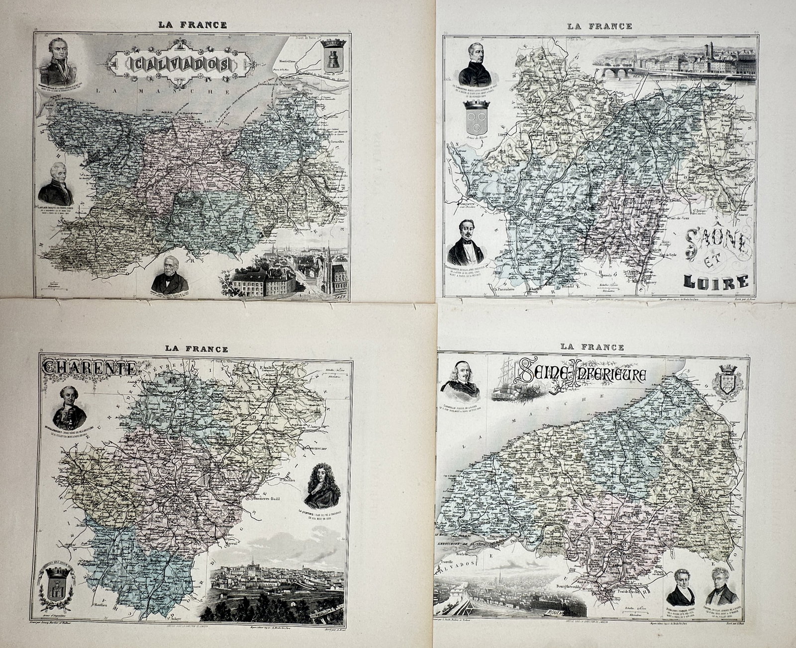 Alexandre A. Vuillemin – Set of 4: French Departmental Cartography and Regional Surveys (1 of 2)