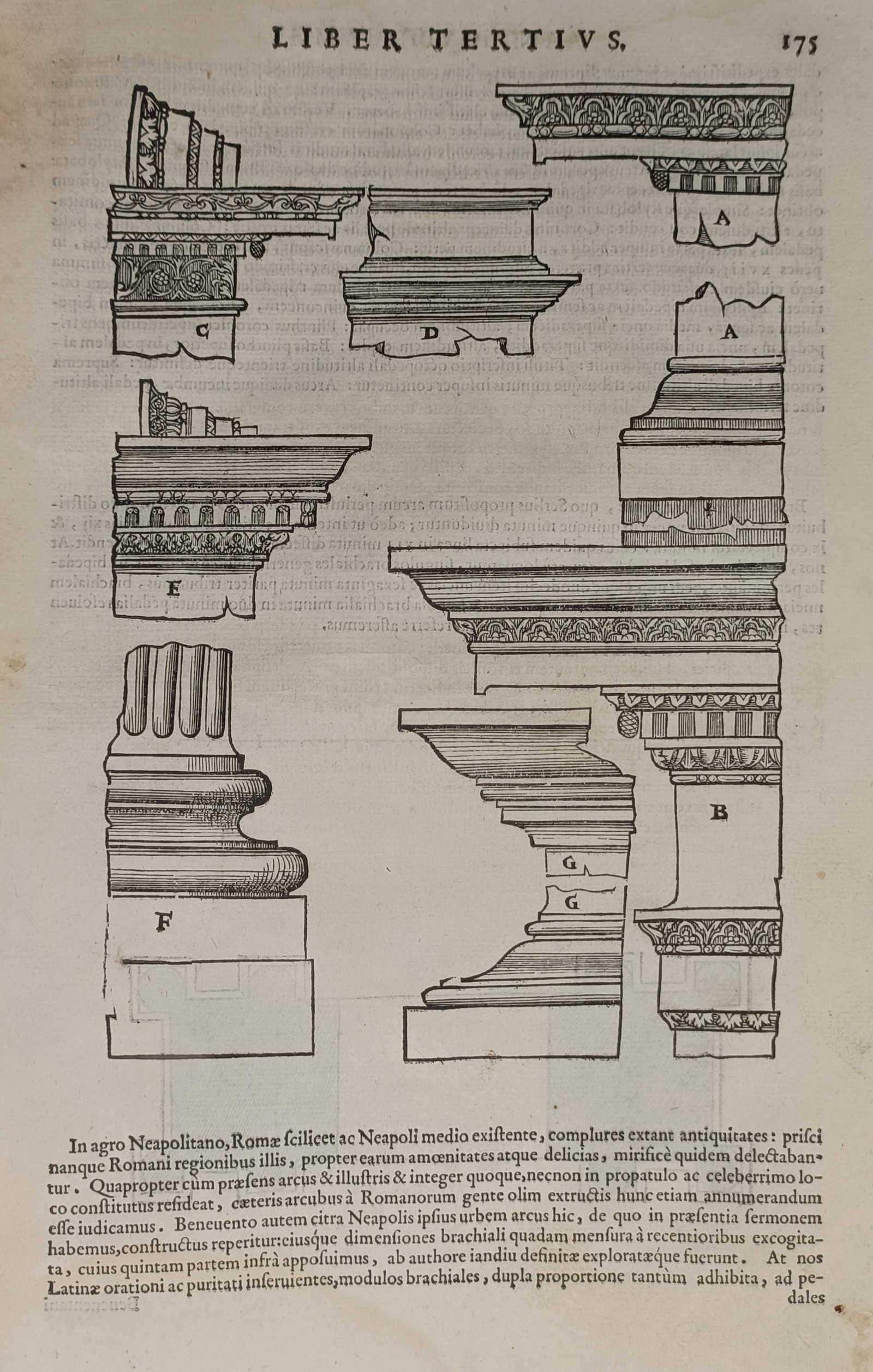 Sebastiano Serlio (1475–1554) – Architectural Studies of Roman Classical Orders – Woodcut (1 of 2)