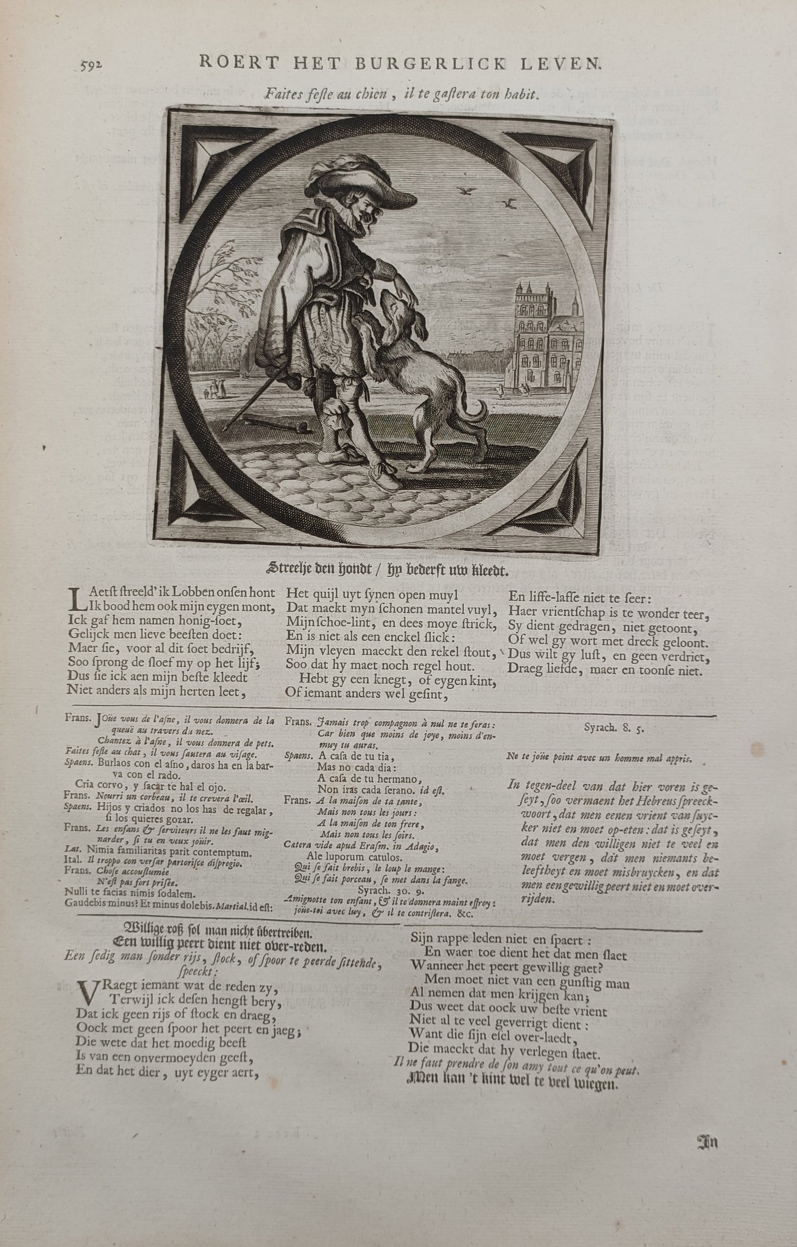 Jacob Cats (1577–1660) – Allegory of Familiarity and Social Etiquette – Engraving (17th (1 of 2)