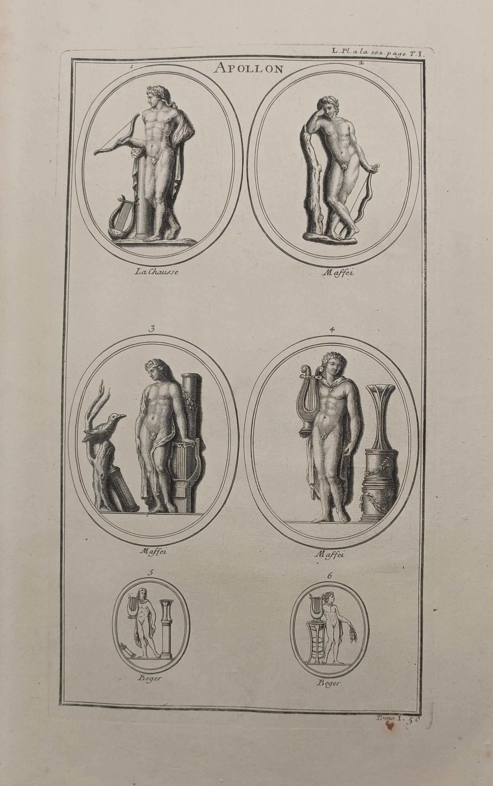 Bernard de Montfaucon (1655–1741) – Apollon – Engraving (1719) (1 of 2)