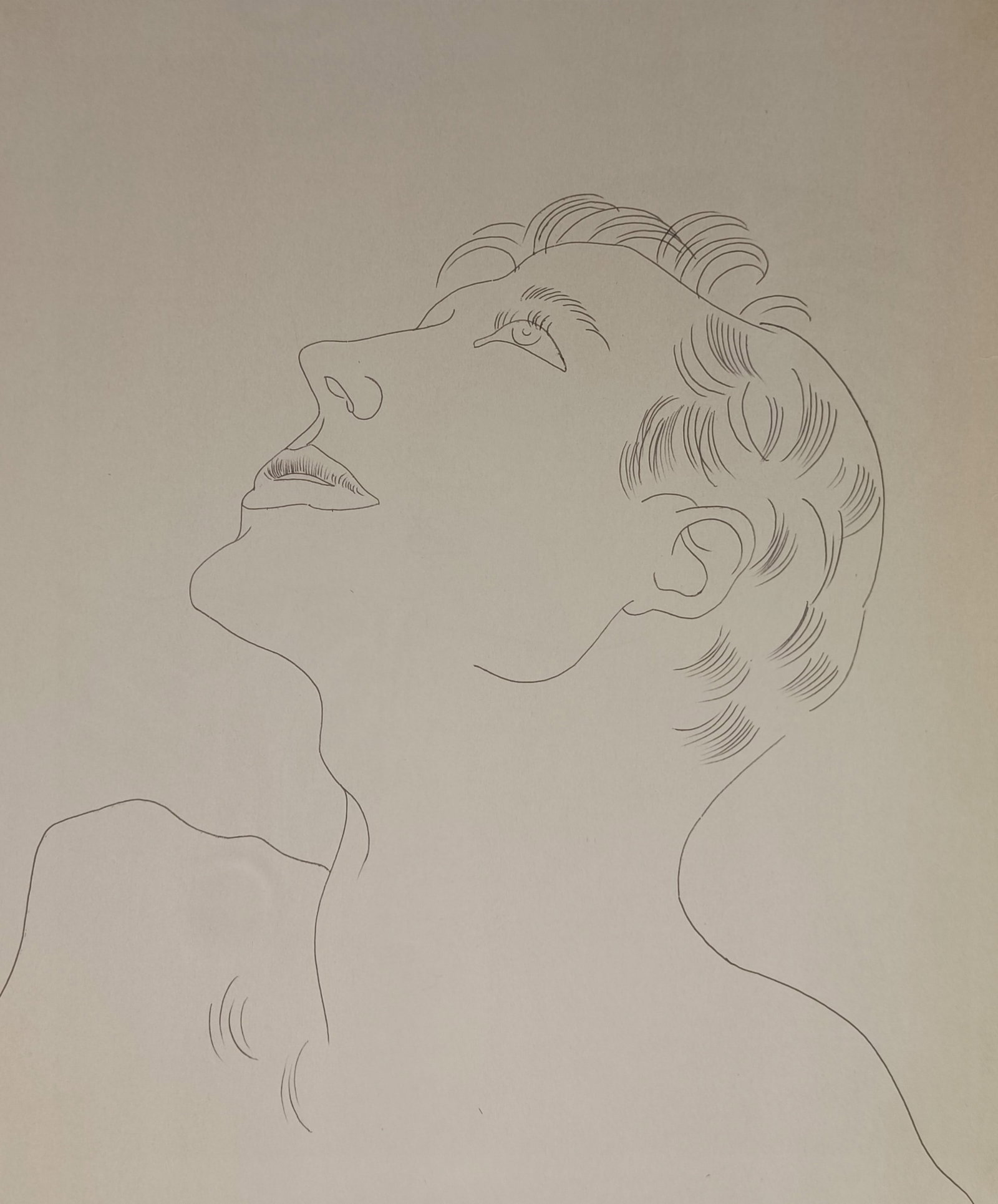 Andy Warhol, after – Portrait of a Young Man Looking Upward – Offset lithographic reproduction (1 of 2)