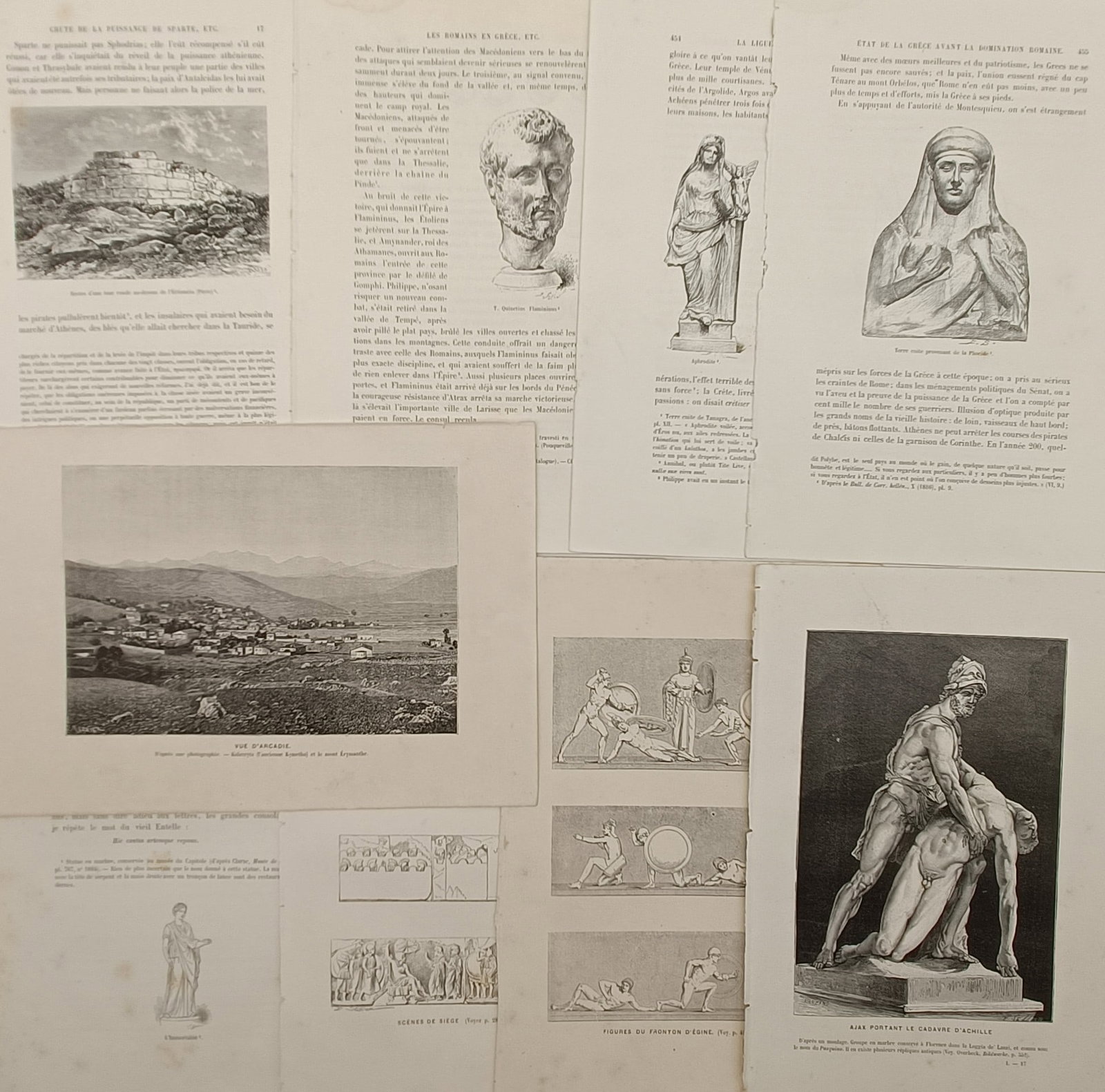 Victor Duruy – Set of 9: Historical and Archaeological Studies of Ancient Greece – Wood (1 of 2)