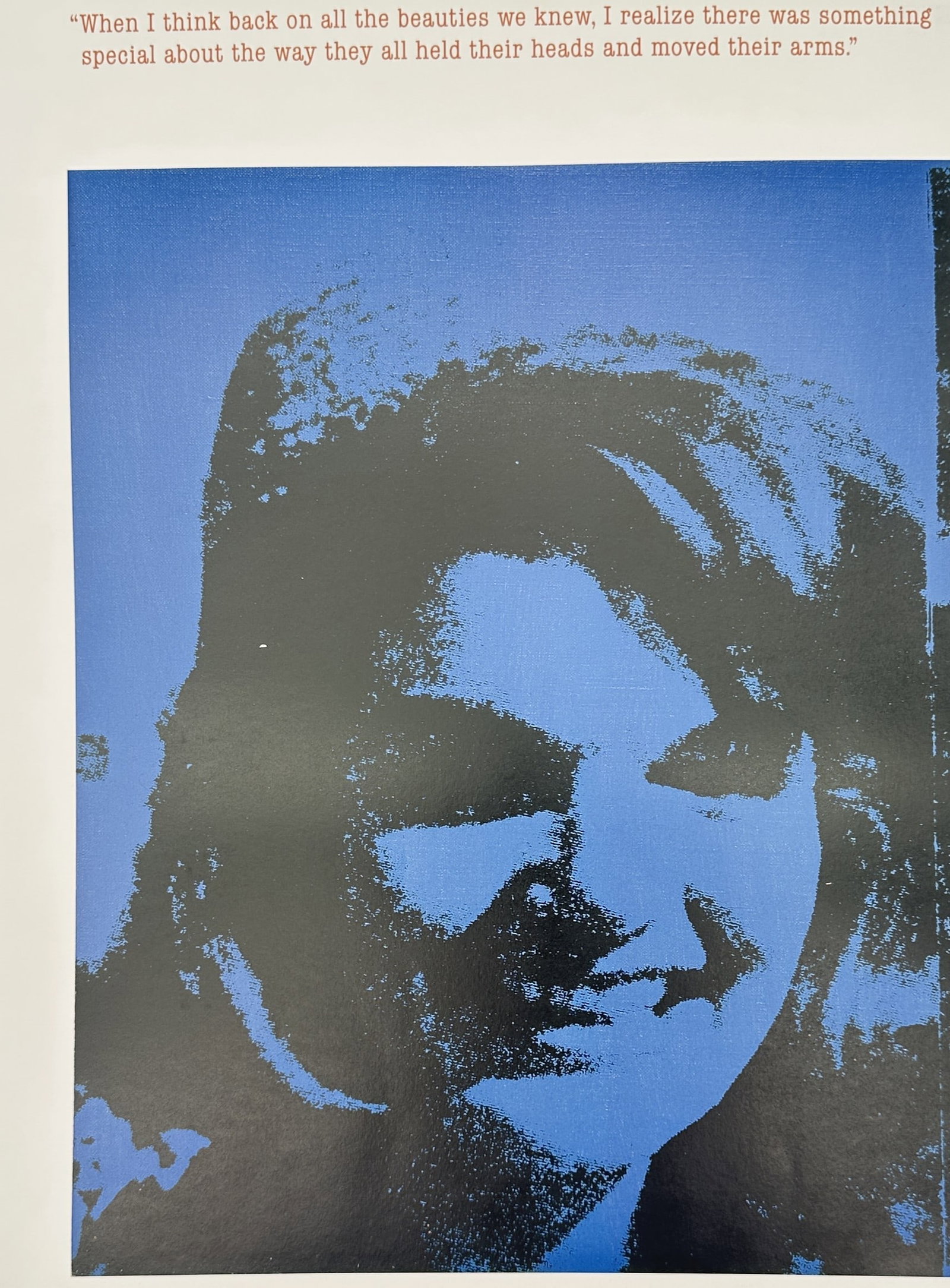 Andy Warhol, after - Jacqueline Kennedy - Offset lithographic reproduction (2006): "Jacqueline Kennedy" This work features a high-contrast portrait of a smiling woman rendered in a bold monochrome style against a saturated background with an accompanying text quotation printed above