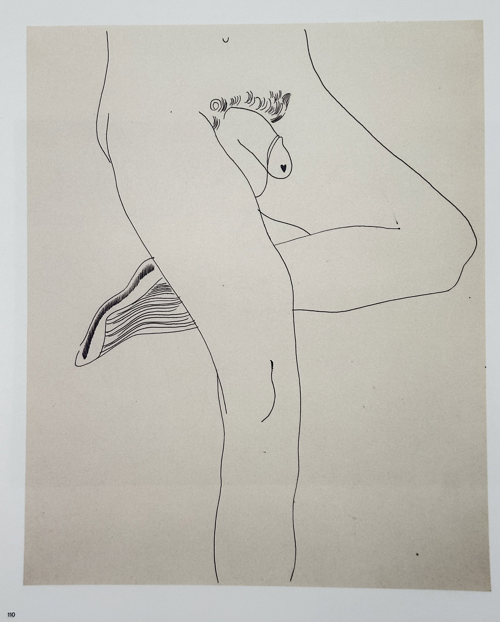 Andy Warhol, after – Male Torso – Offset lithographic reproduction (2006): "Male Torso" This work features a minimalist figurative study depicting a male lower torso and legs rendered in fluid black outlines against a solid background. The composition illustrates a clean gra