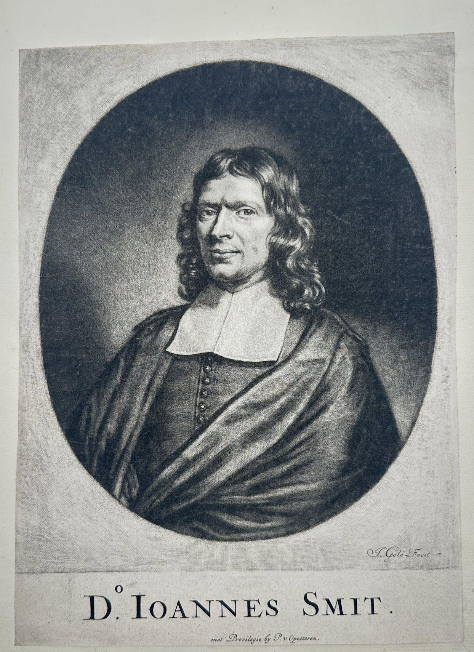 Jan Gole – Portrait of Johannes Smit – Engraving (17th Century) (1 of 2)