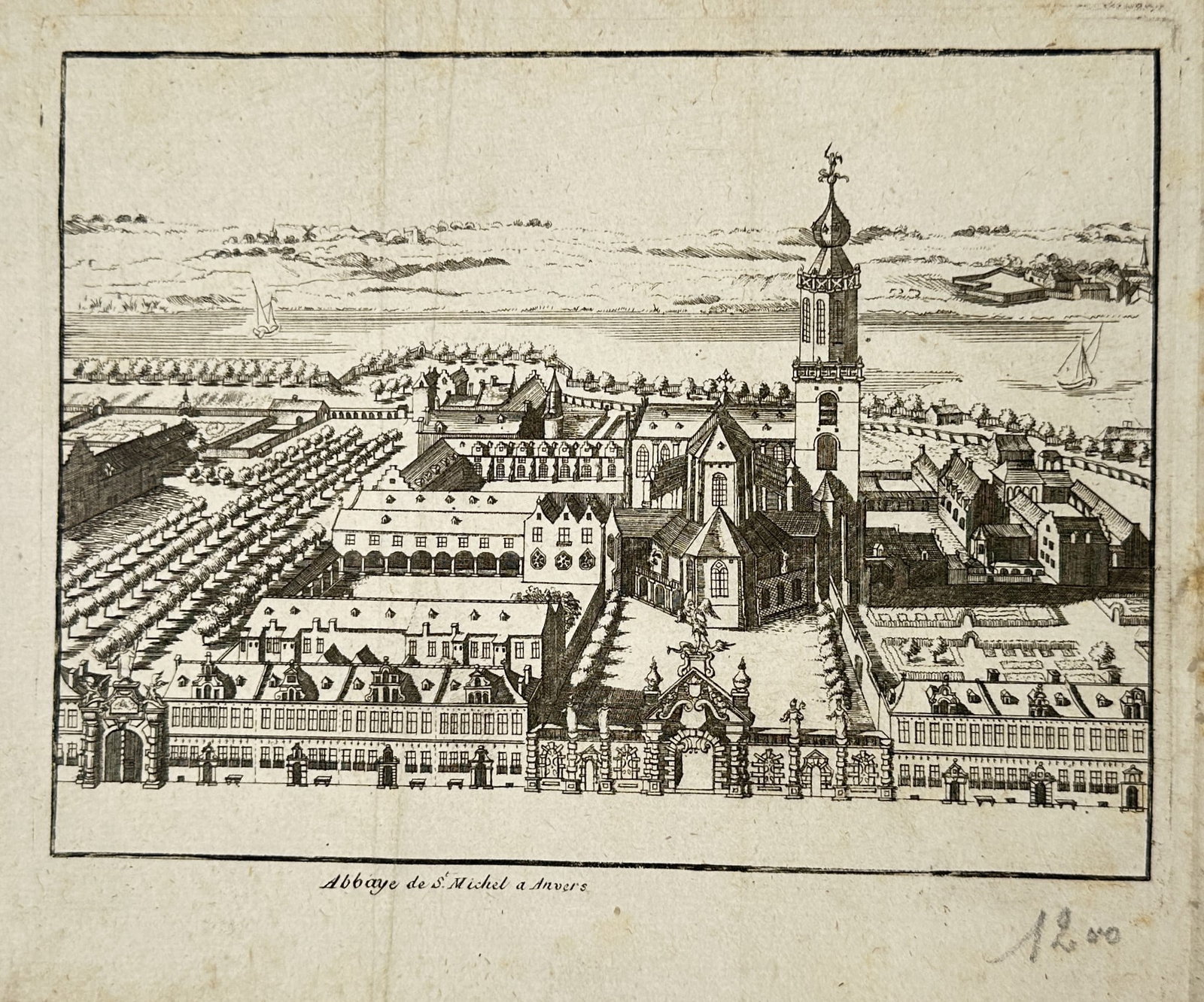 Jacobus Harrewijn – Abbey of Saint Michael in Antwerp – Engraving (1 of 2)