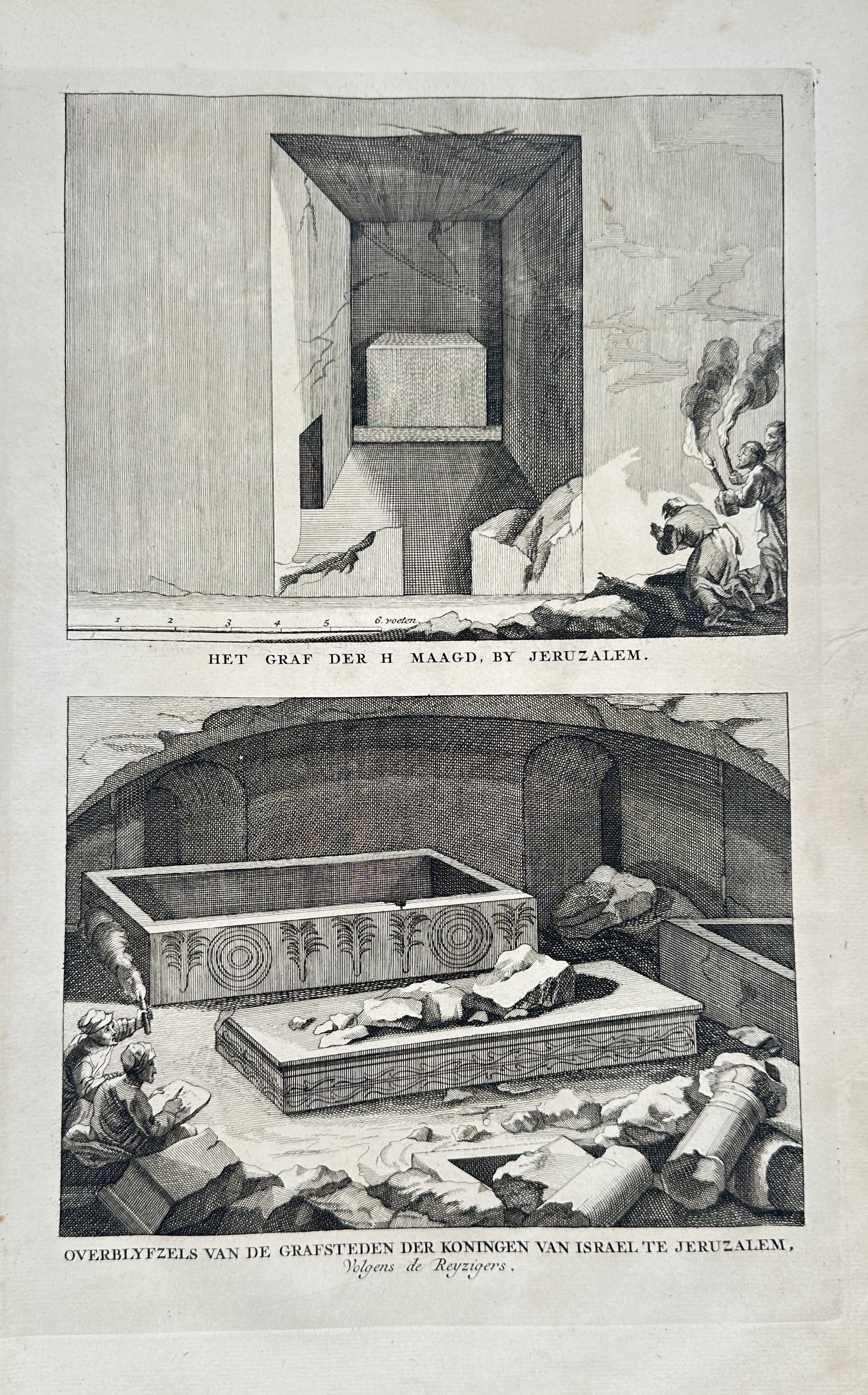 Antoine Augustin Calmet – Tombs of the Holy Virgin and the Kings of Israel – Engraving (1 of 2)