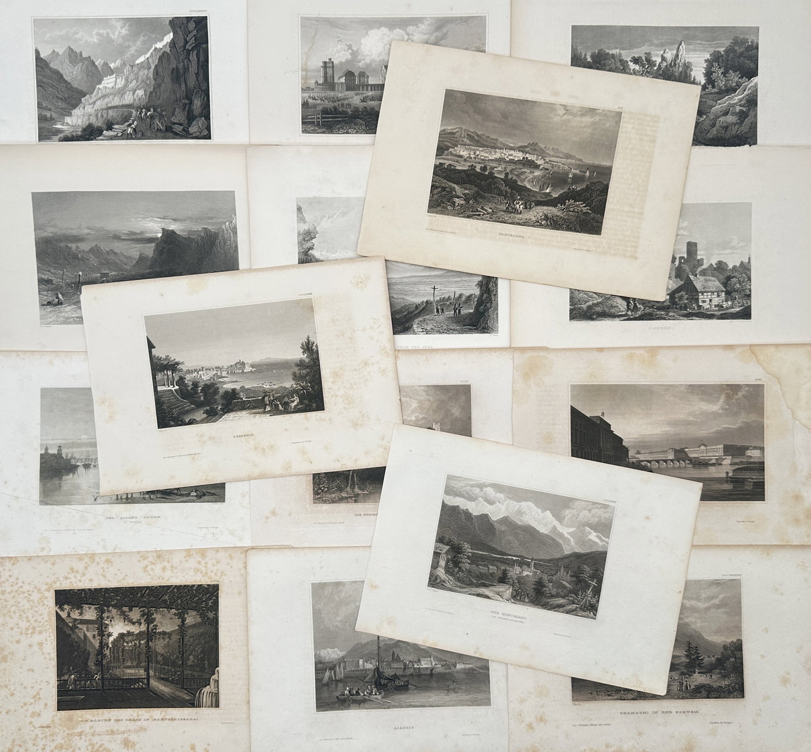 Unknown Artist – Set of 15: Various Topographical and Landscape Views – Prints (20th Century) (1 of 2)