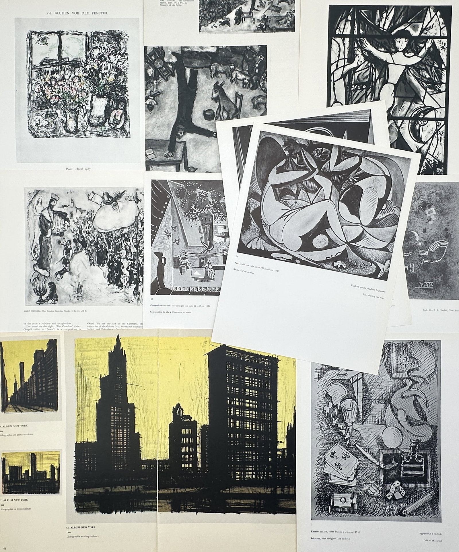 Different authors – Set of 10: Mixed Modernist and Avant-Garde Composition Studies – Offset: "Set of 10: Mixed Modernist and Avant-Garde Composition Studies" The artwork displays a collection of ten separate sheets containing various illustrated reproductions that depict abstract figure studi