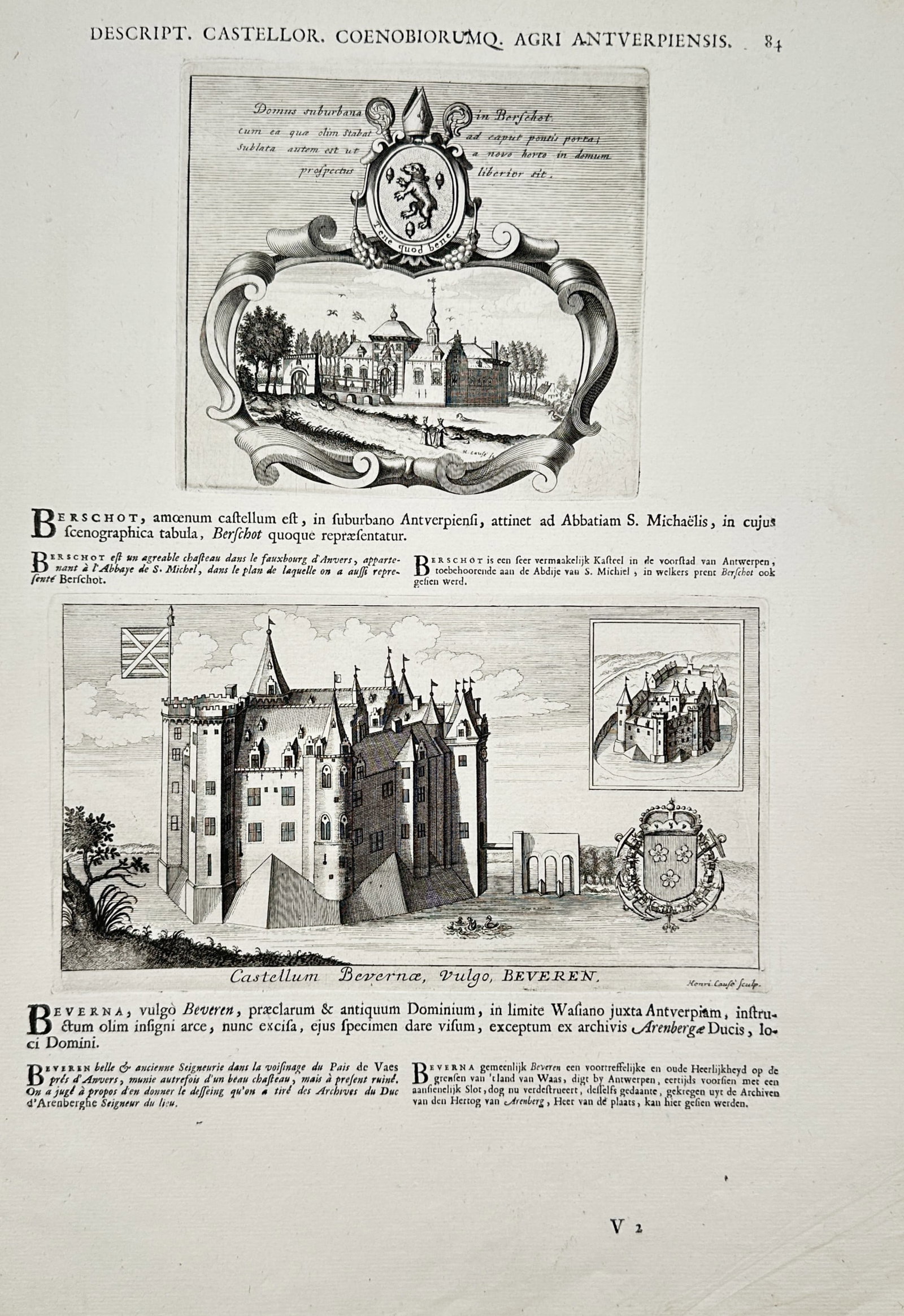 Jacques Le Roy – Topographical Study of Castles in the Region of Antwerp – Engravings (1696) (1 of 2)