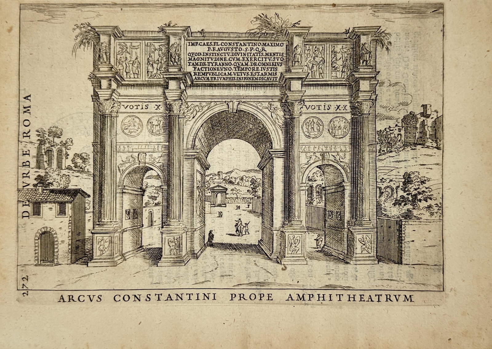 Sebastiano Serlio – Architectural Study of the Arch of Constantine – Woodcut (16th Century) (1 of 2)