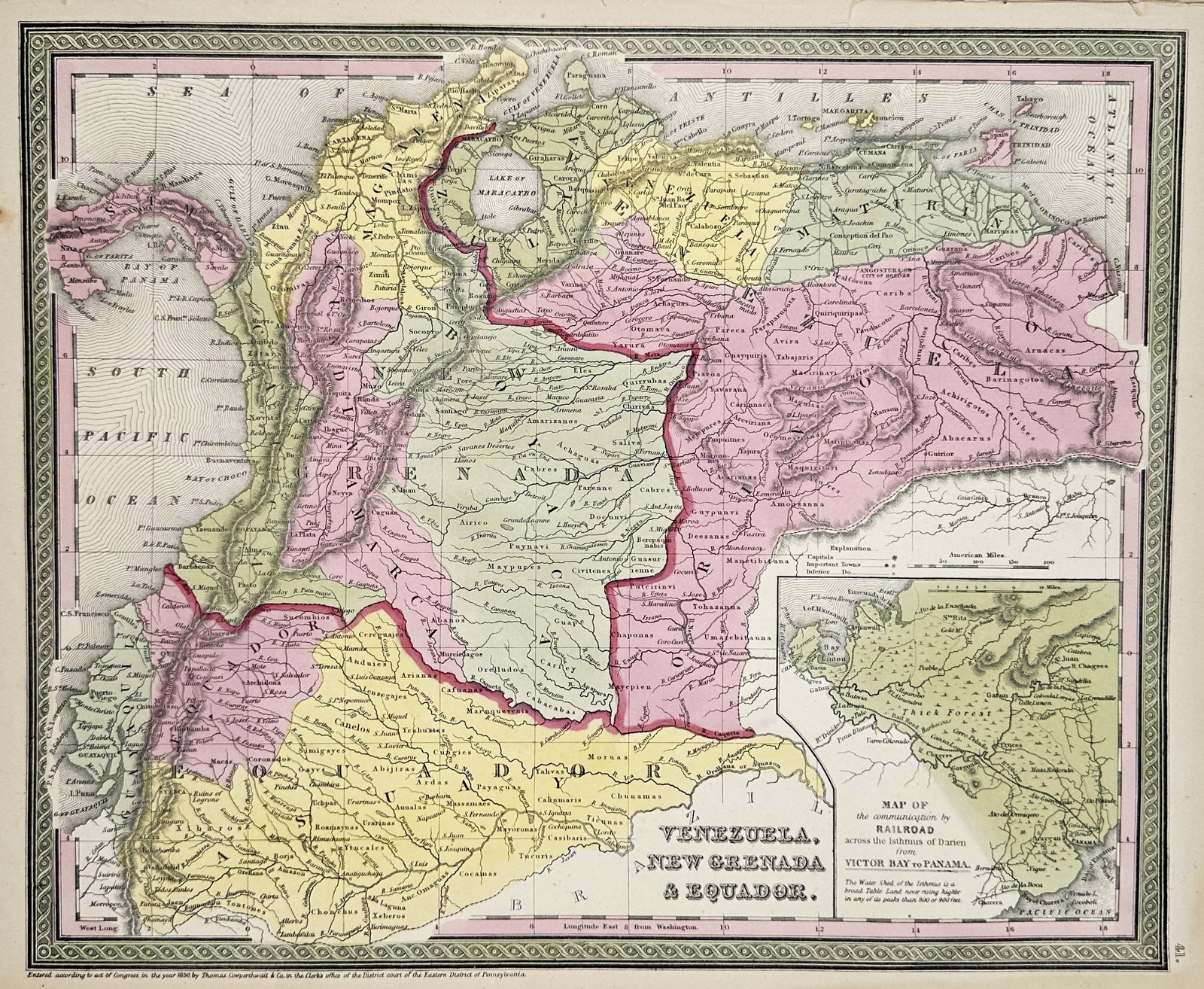 Thomas Cowperthwait and Company – Map of Venezuela, New Grenada & Equador – South America (1 of 1)