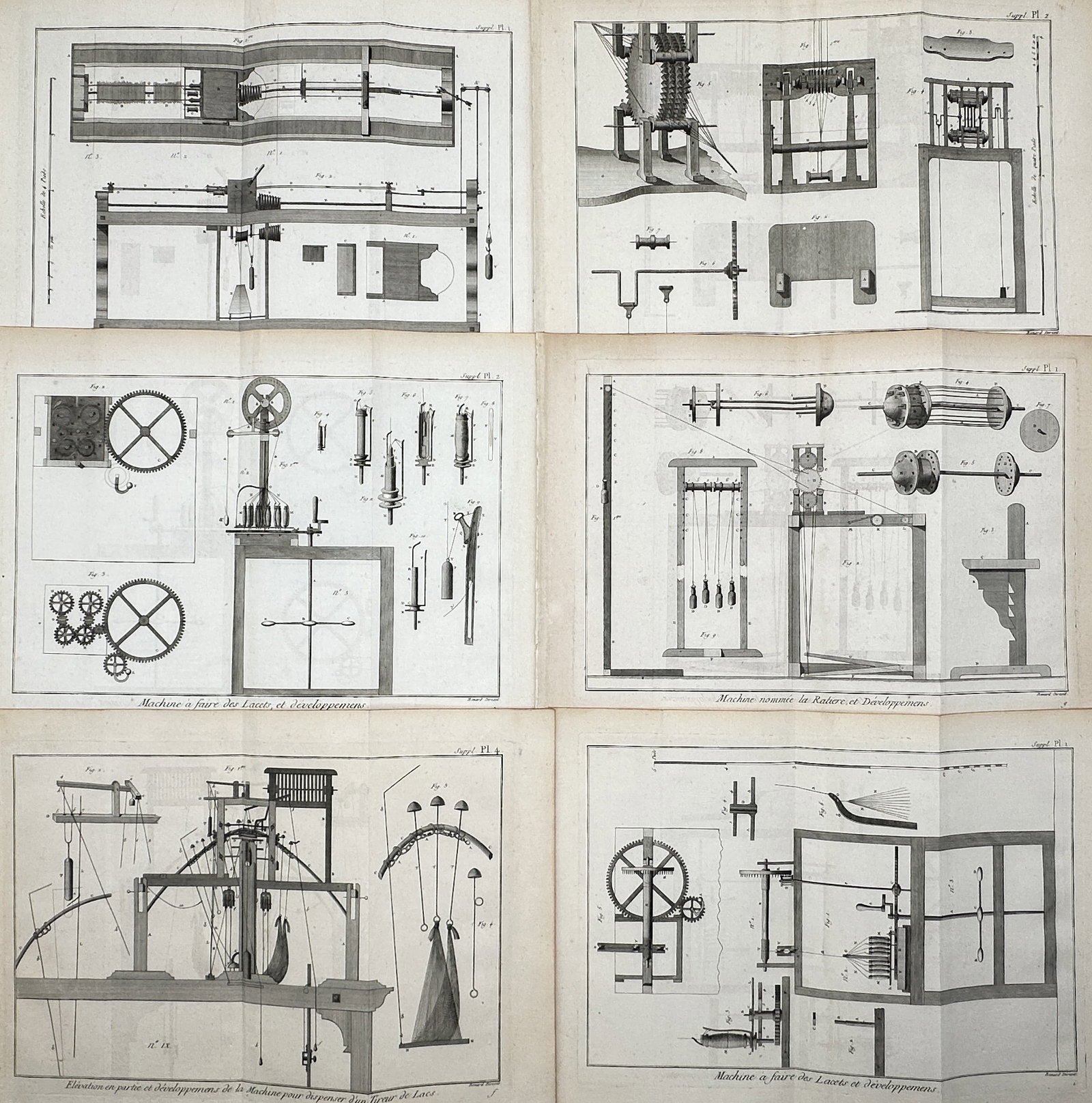 Robert Bénard – Set of 6: Technical and Mechanical Studies of Manufacturing Machinery (1 of 2)