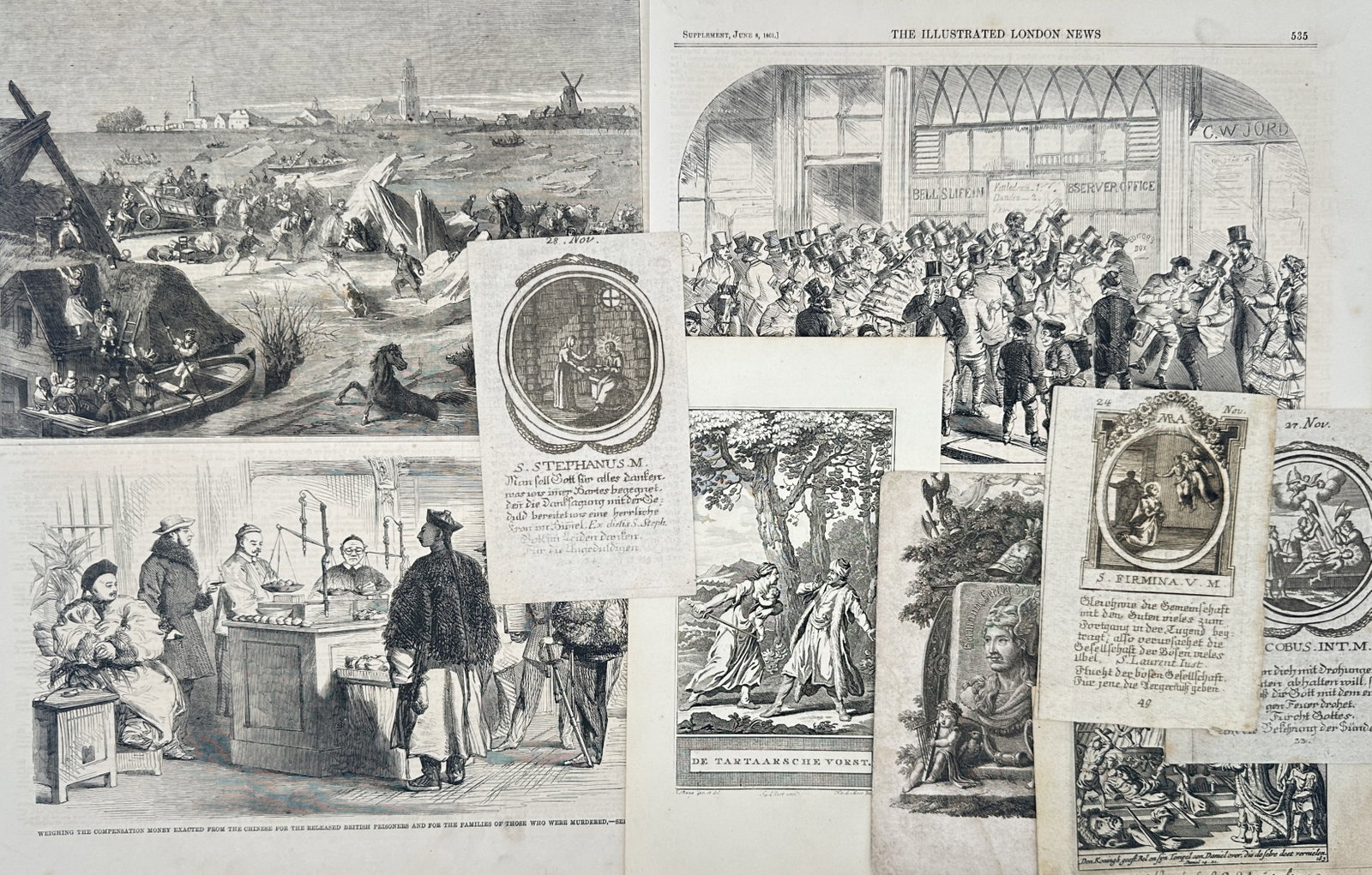 Unknown Artist – Set of 9: Eclectic Historical, Biblical, and Genre Studies – Engravings (1 of 2)