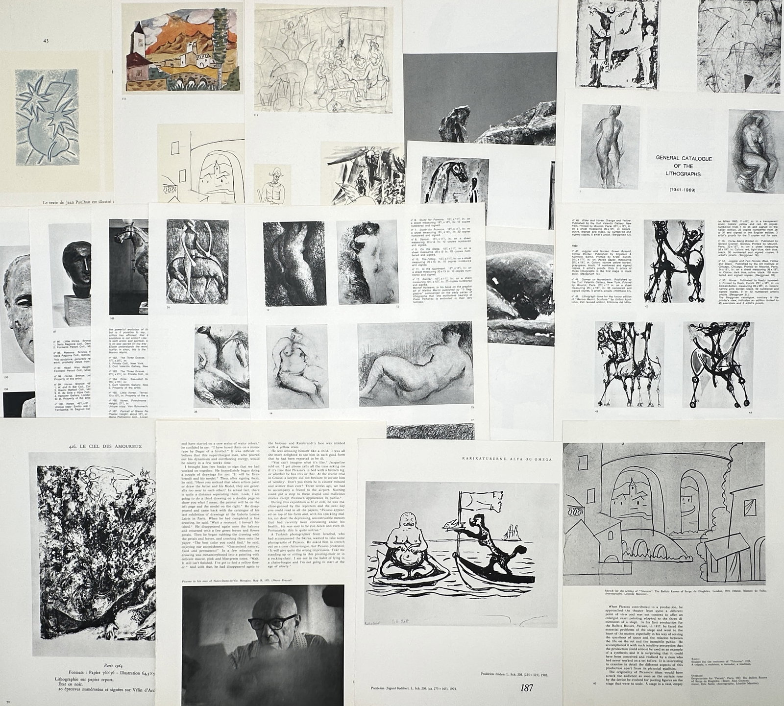 Unknown Artist – Set of 18: Twentieth Century Avant-Garde Portfolio and Art History Studies: Avant-Garde Portfolio depicts a broad overview of diverse twentieth-century graphic expressions, including expressive figurative portraits, abstract linear compositions, surreal dreamscapes, and text-