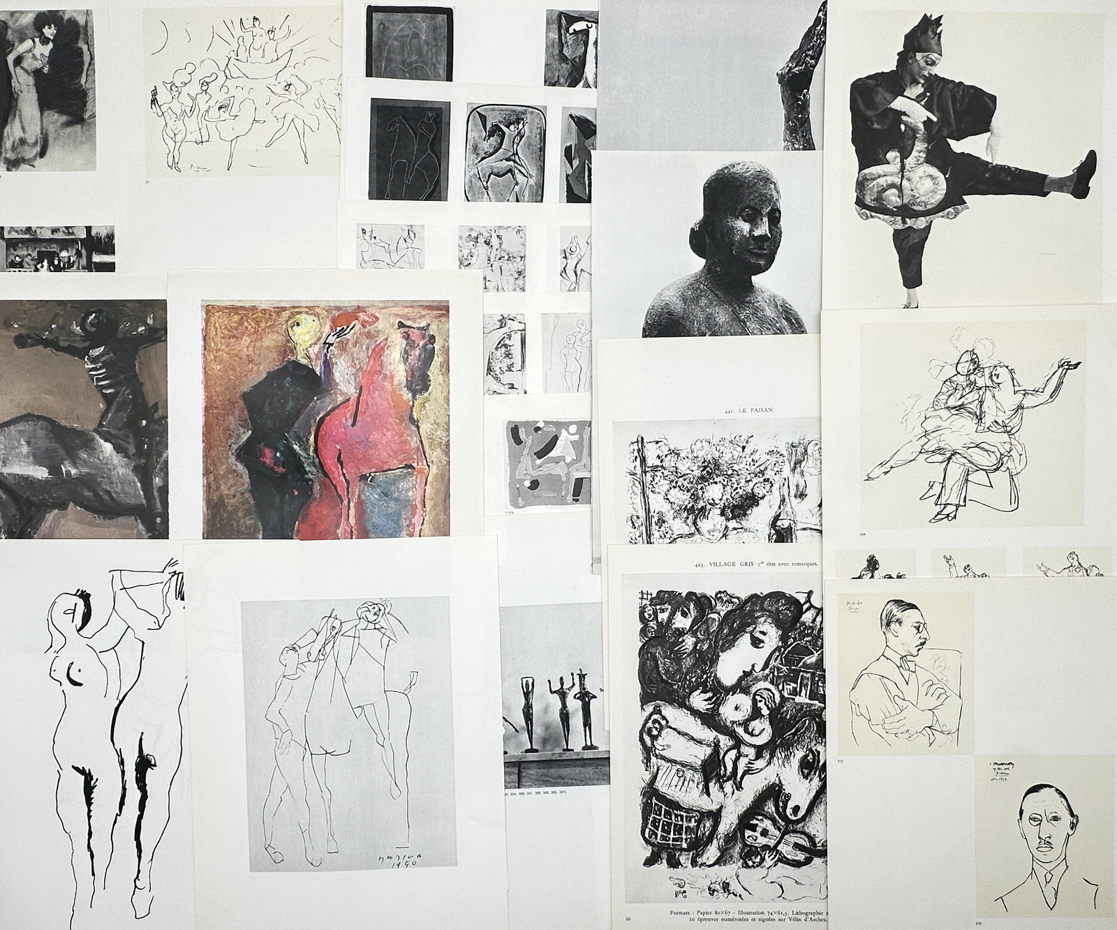 Unknown Artist – Set of 18: Modernist Studies and Contemporary Graphic Interpretations: Contemporary Graphic Studies depicts a broad overview of diverse twentieth-century graphic expressions, including expressive figurative portraits, abstract linear compositions, surreal dreamscapes, an