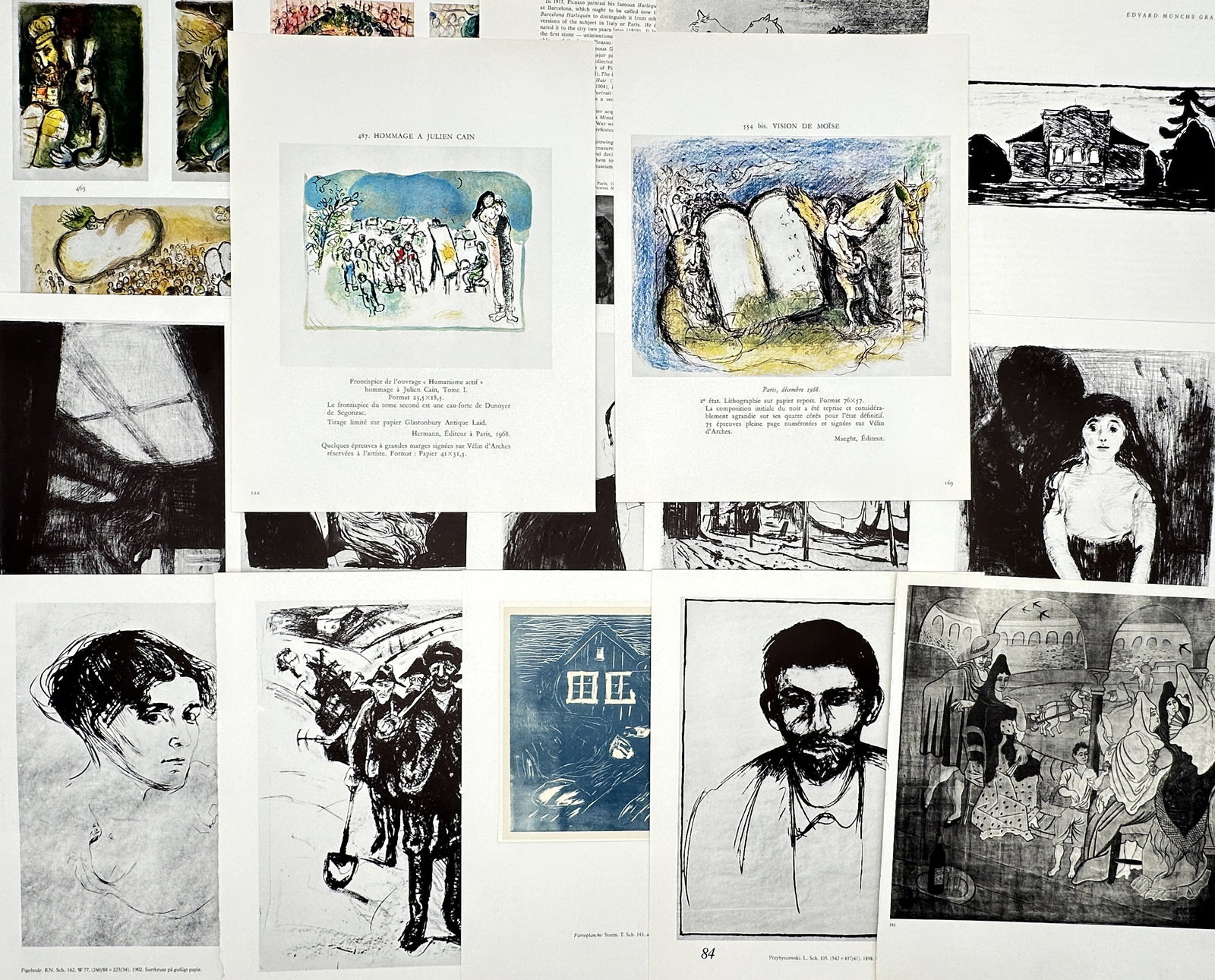 Various Artists – Set of 18: Modernist Graphic and Figurative Studies – Offset Prints (20th: "Modernist Graphic and Figurative Studies" This comprehensive compilation features a diverse collection of twentieth-century graphic illustrations, expressive portraits, biblical narratives, and theat