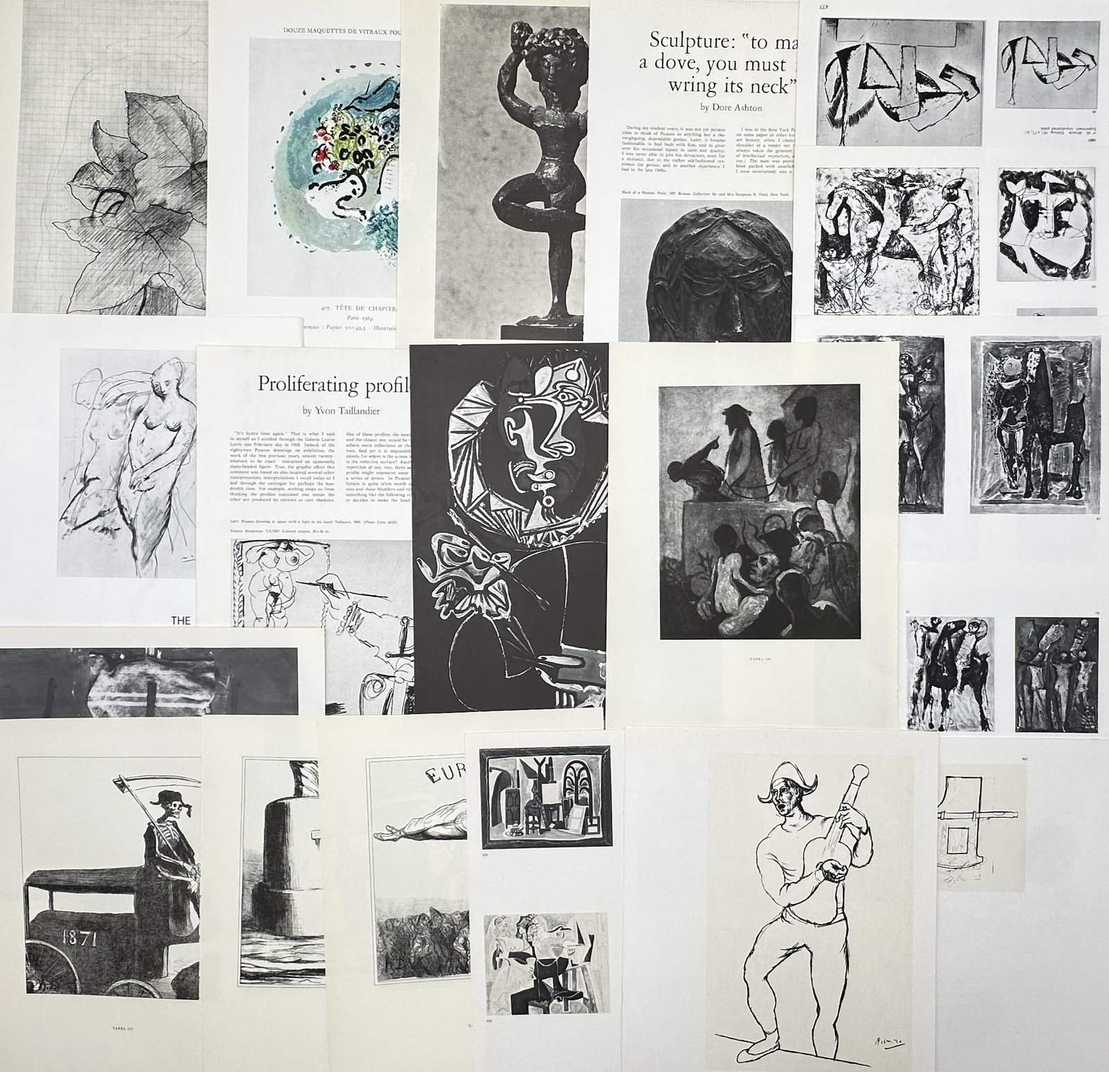 Various Artists – Set of 18: Modernist Interpretations and Avant-Garde Forms – Offset Prints: Modernist Interpretations and Avant-Garde Forms This comprehensive compilation features a diverse collection of twentieth-century graphic illustrations, expressive line drawings, sculptural documentat