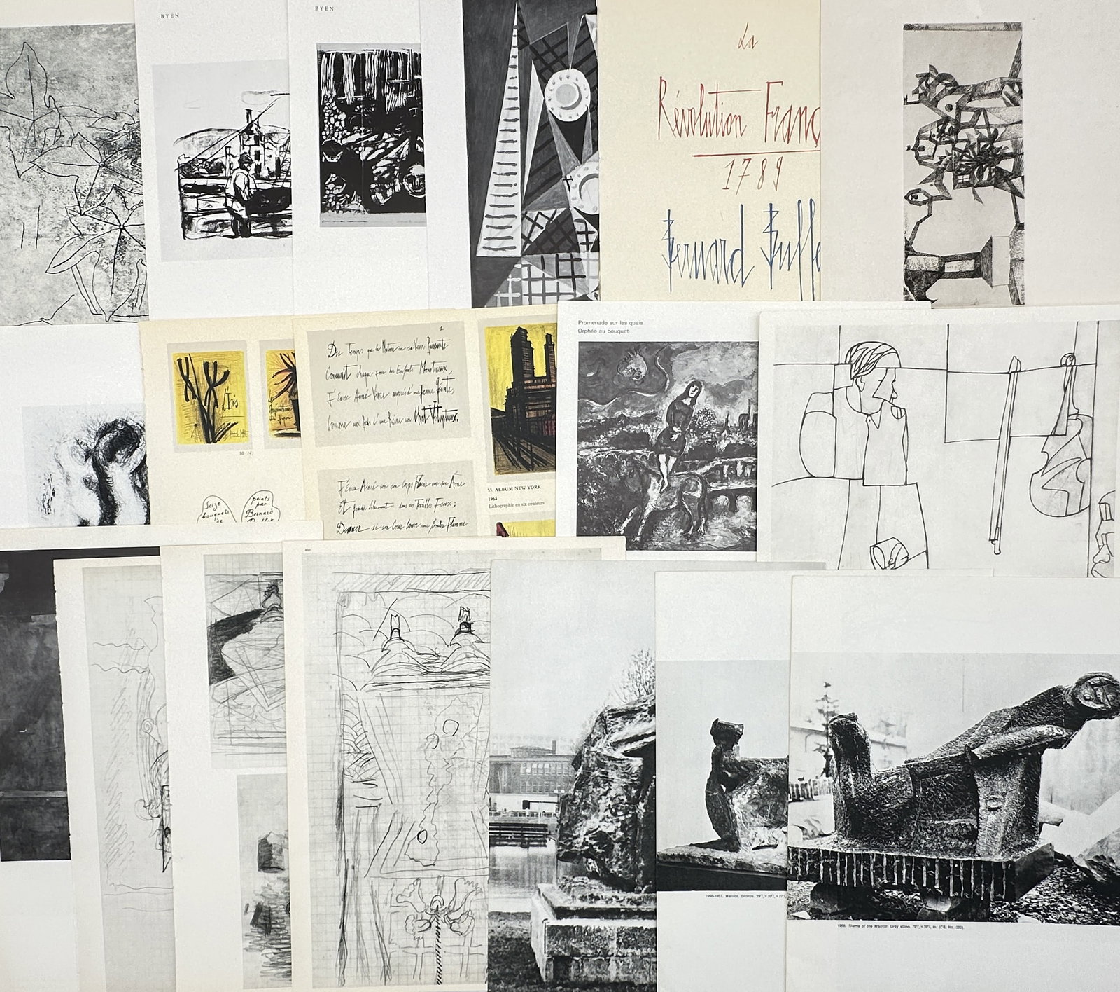 Various Artists – Set of 18: Modernist Graphics, Line Art, and Sculptural Documentation (1 of 2)