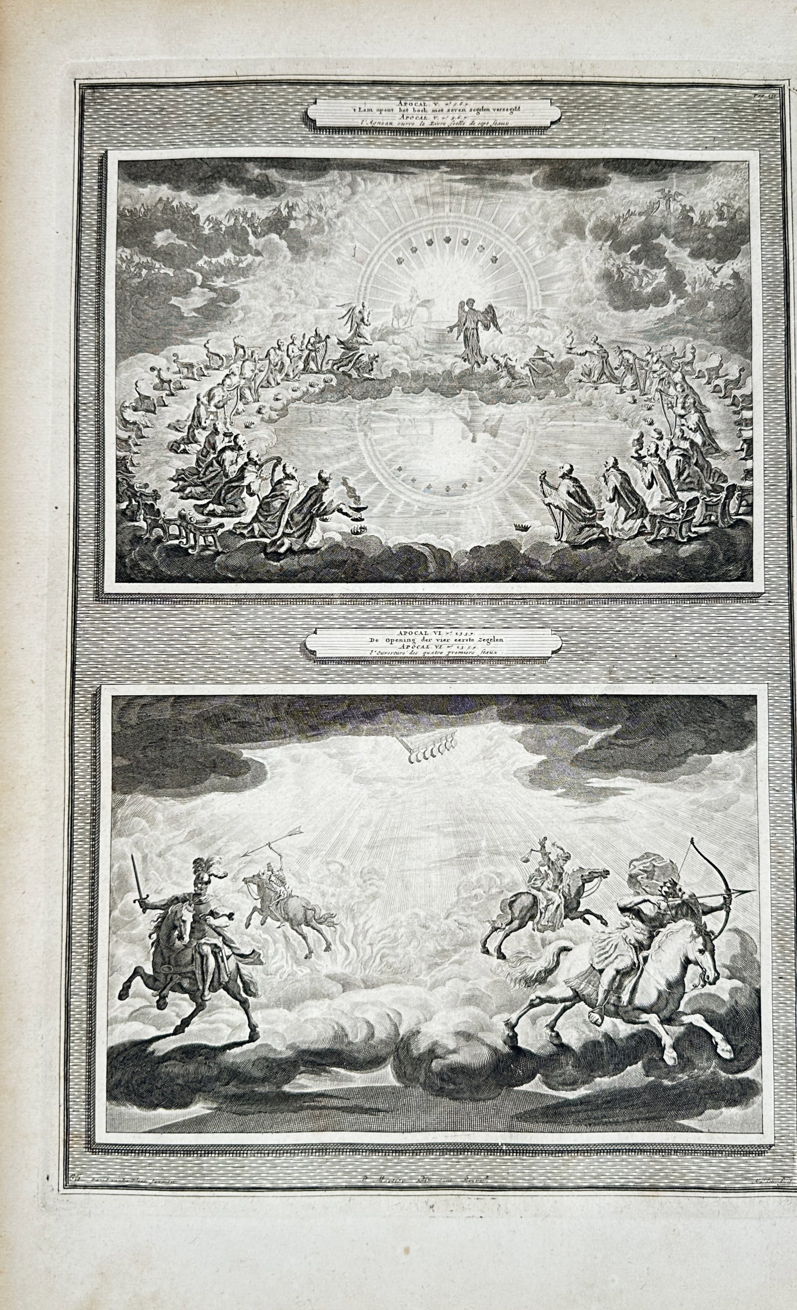 Pierre Mortier – Biblical Scenes from the Book of Revelation – Engraving (18th Century) (1 of 2)