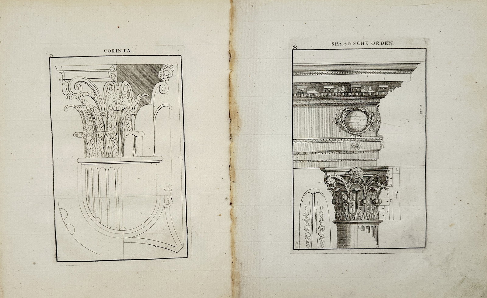 Giacomo Barozzi da Vignola – Set of 2: Architectural Orders – Engravings (18th Century) (1 of 2)