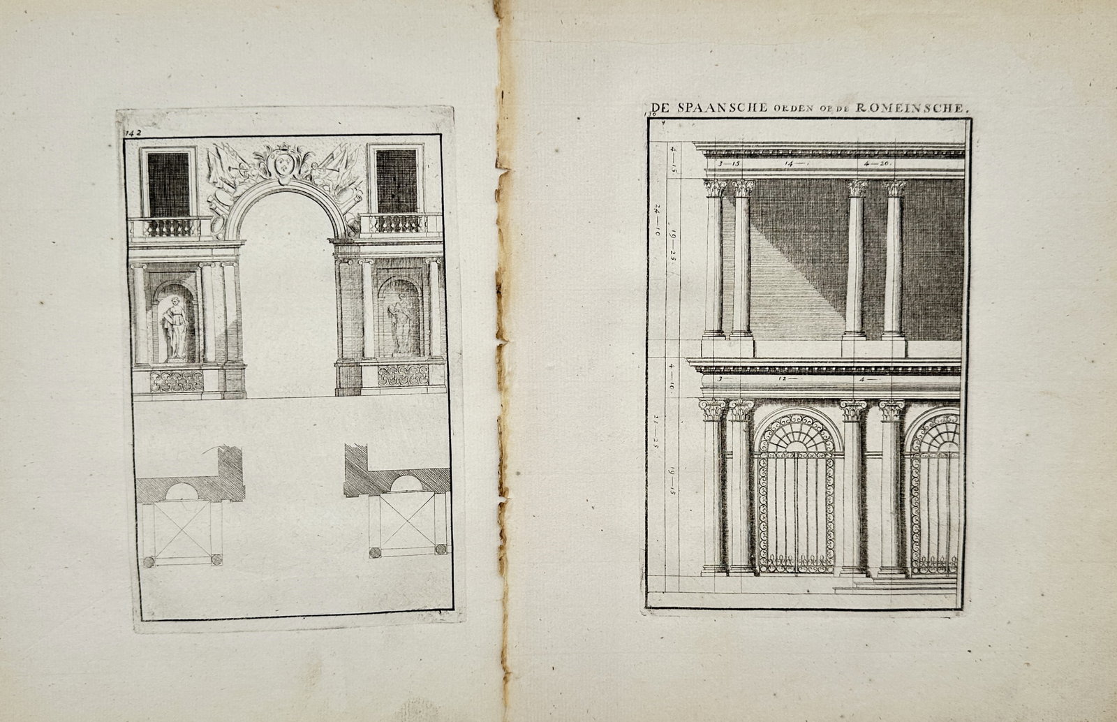 Giacomo Barozzi da Vignola – Set of 2: Architectural Studies and Roman Orders – Engravings (1 of 2)