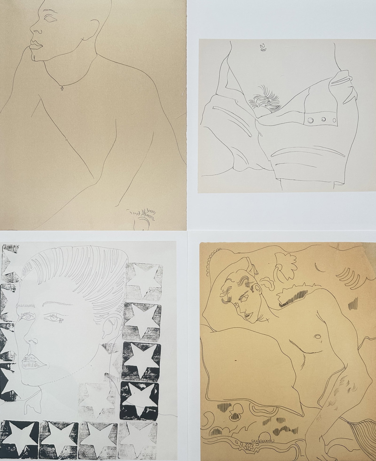 Andy Warhol,after – Set of 4: Male Figures and Portrait Studies – Offset lithographic (1 of 2)