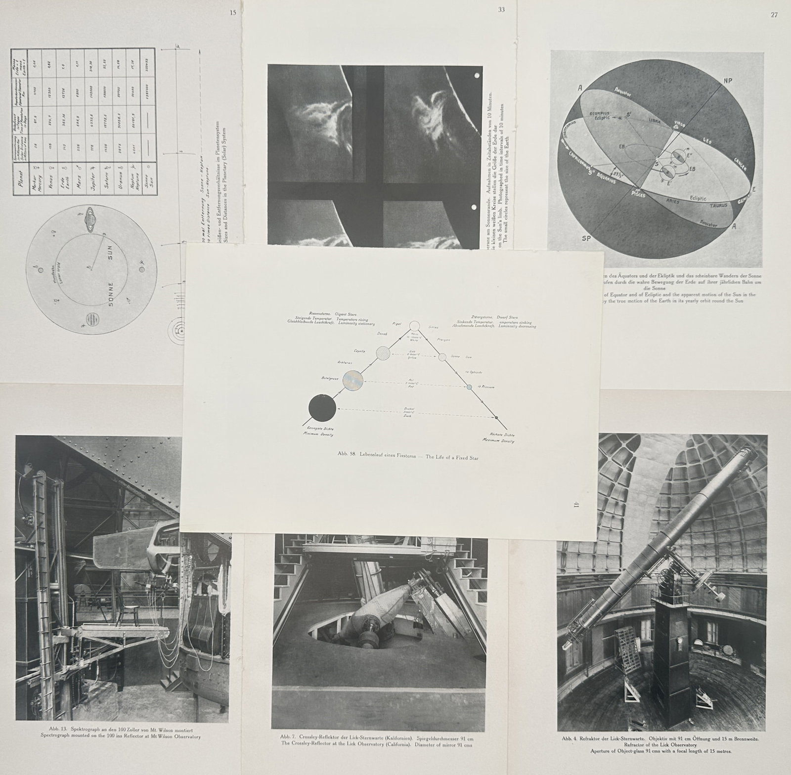 Robert Henseling – Set of 7: Astronomical Diagrams and Observatory Studies – Offset prints (1 of 2)