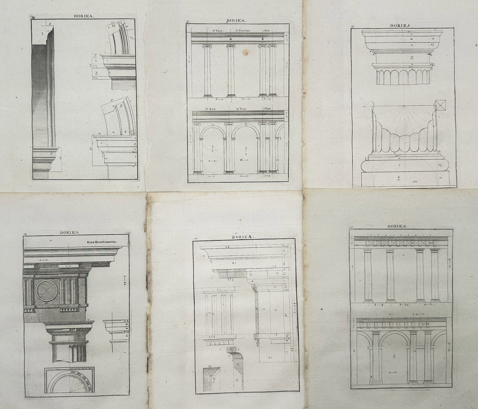 Giacomo Barozzi da Vignola – Set of 6: Classical Architectural Orders and Column Studies (1 of 2)