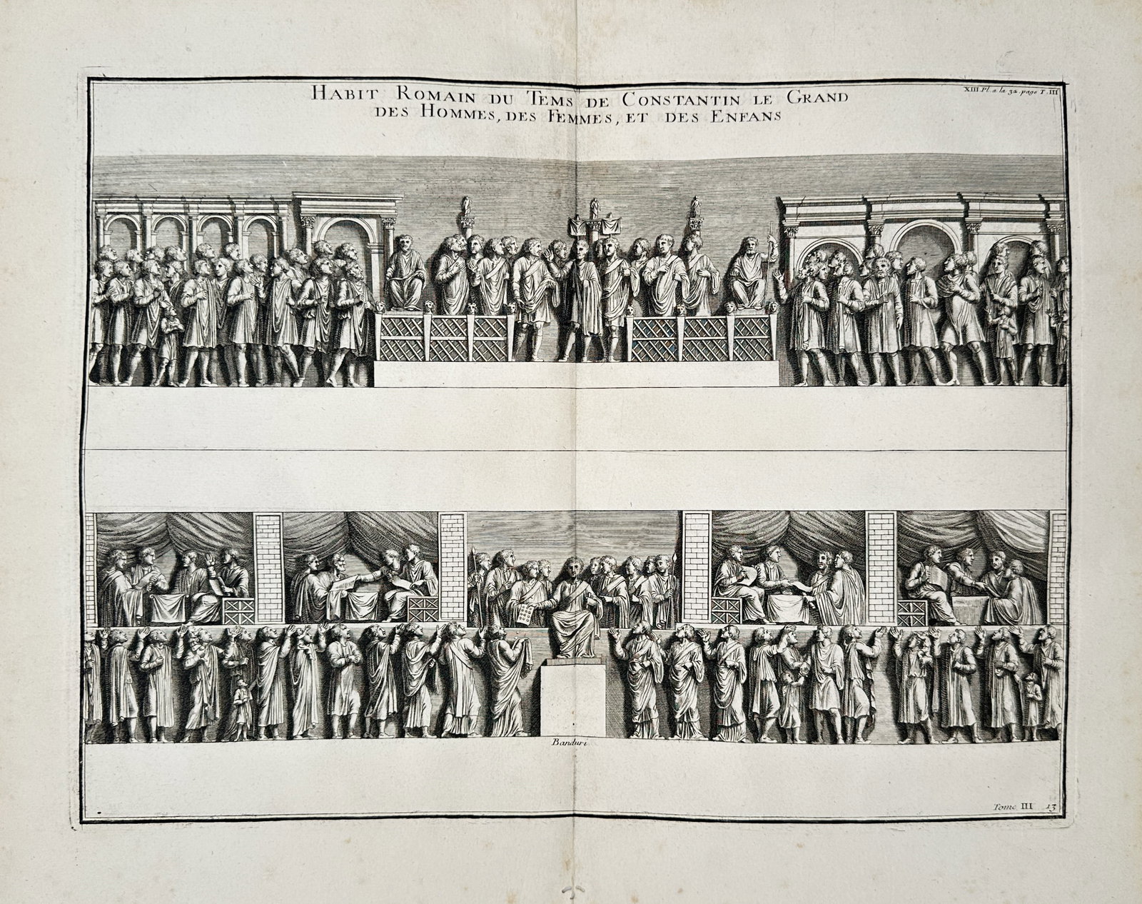 Bernard de Montfaucon – Roman Dress from the Time of Constantine the Great – Engraving (1714) (1 of 2)