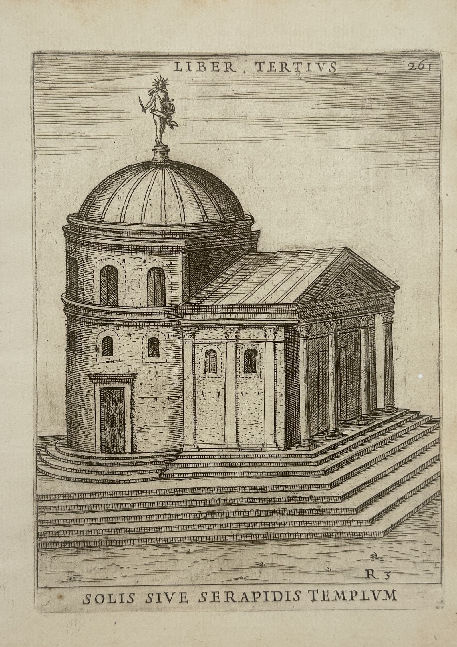 Alessandro Donati – Temple of Sol or Serapis – Engraving (17th Century) (1 of 2)