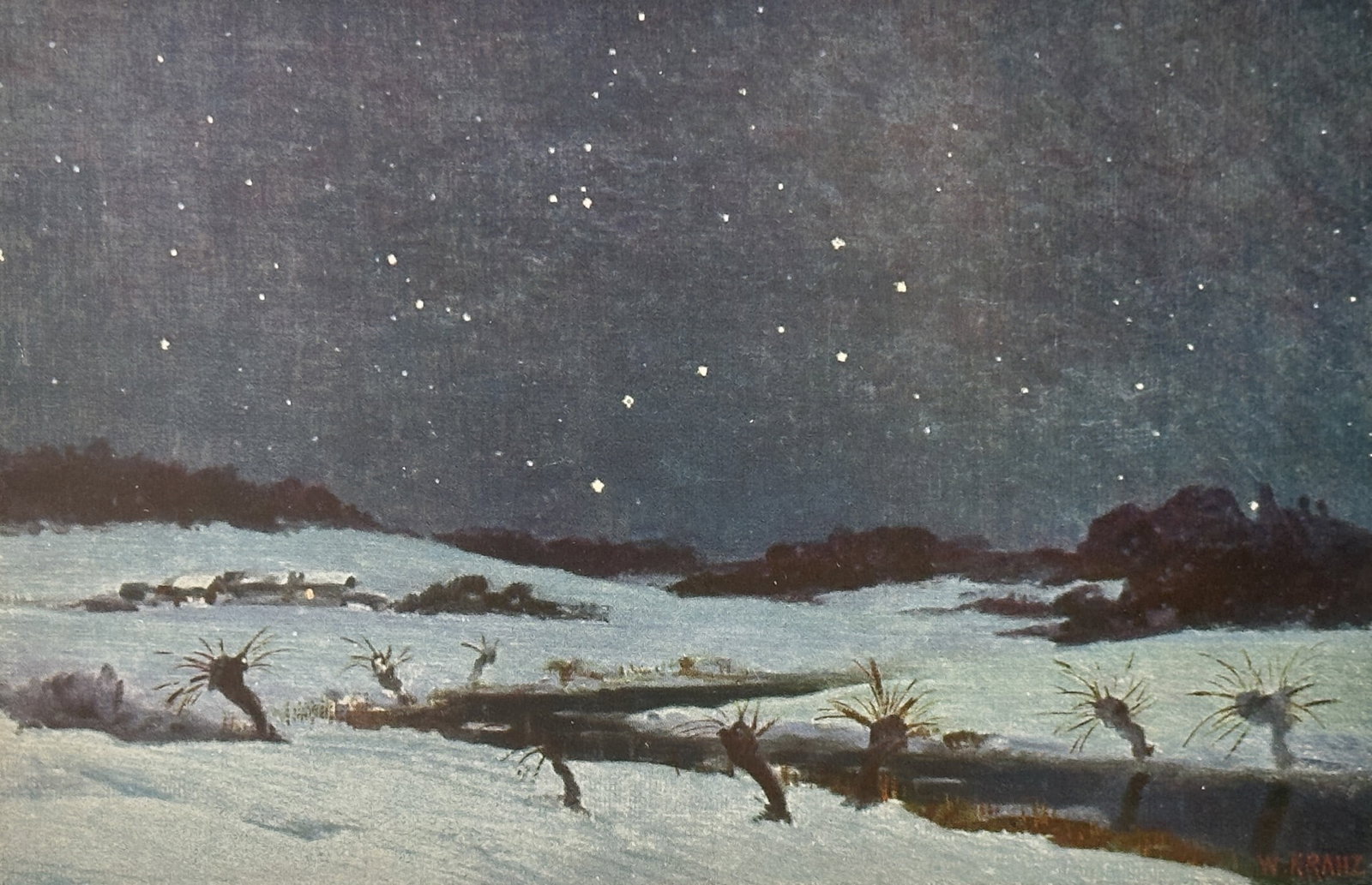 Wilhelm Kranz – The Constellations of Ursa Major, Ursa Minor and Draco over Landscape (1 of 3)