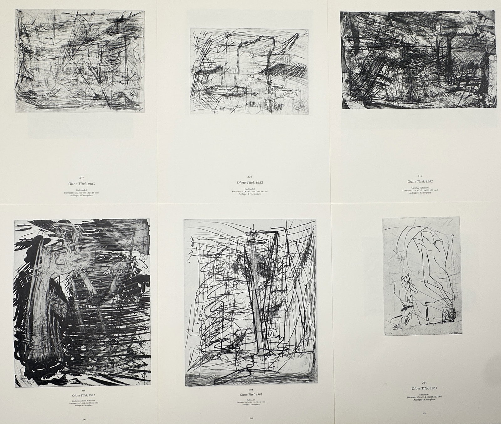 Georg Baselitz, after – Set of 6: Neo-Expressionist Graphic Compositions – Offset Prints (1 of 2)