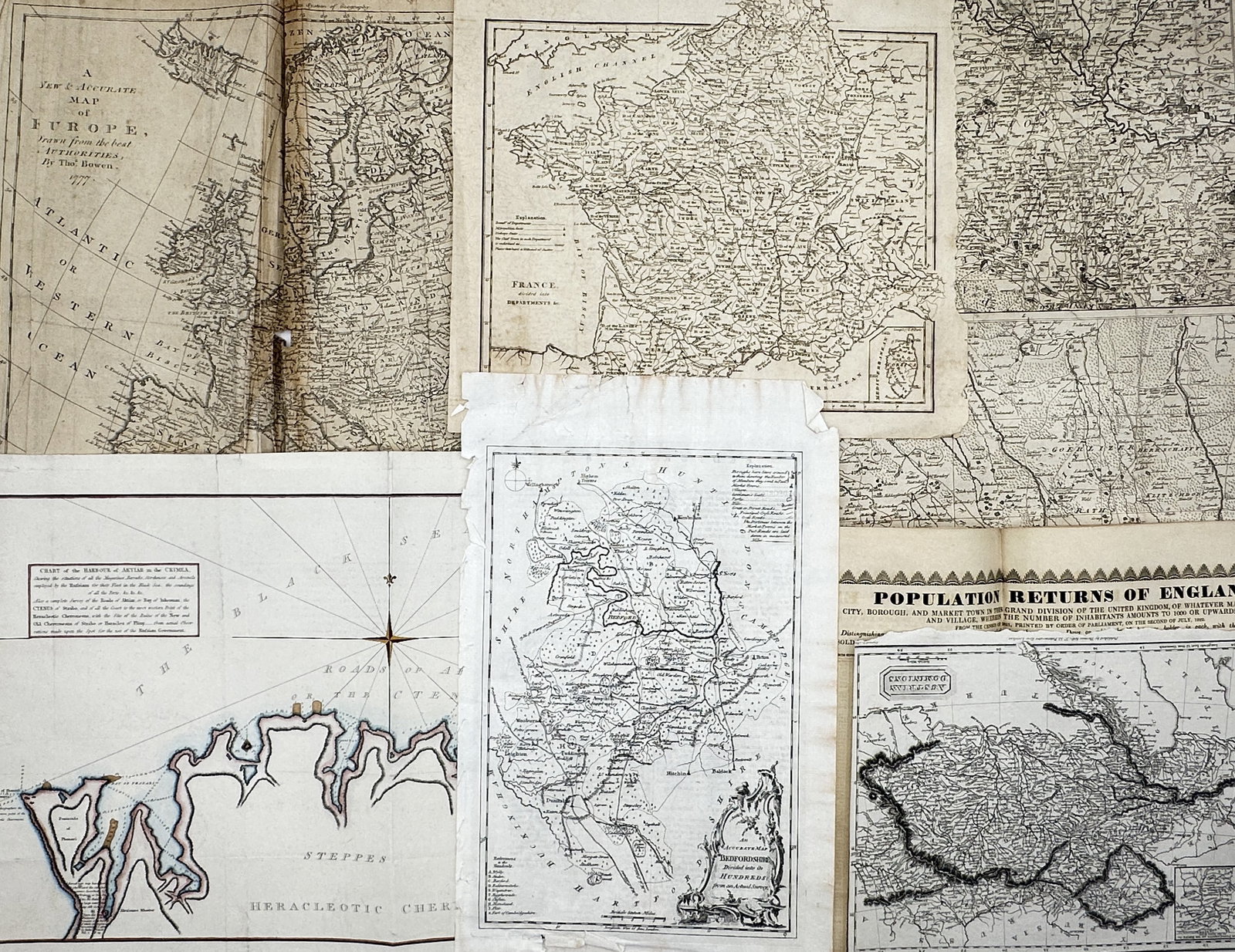 Various Cartographers – Set of 7: Historical Maps of Europe and Regional Territories – (1 of 2)